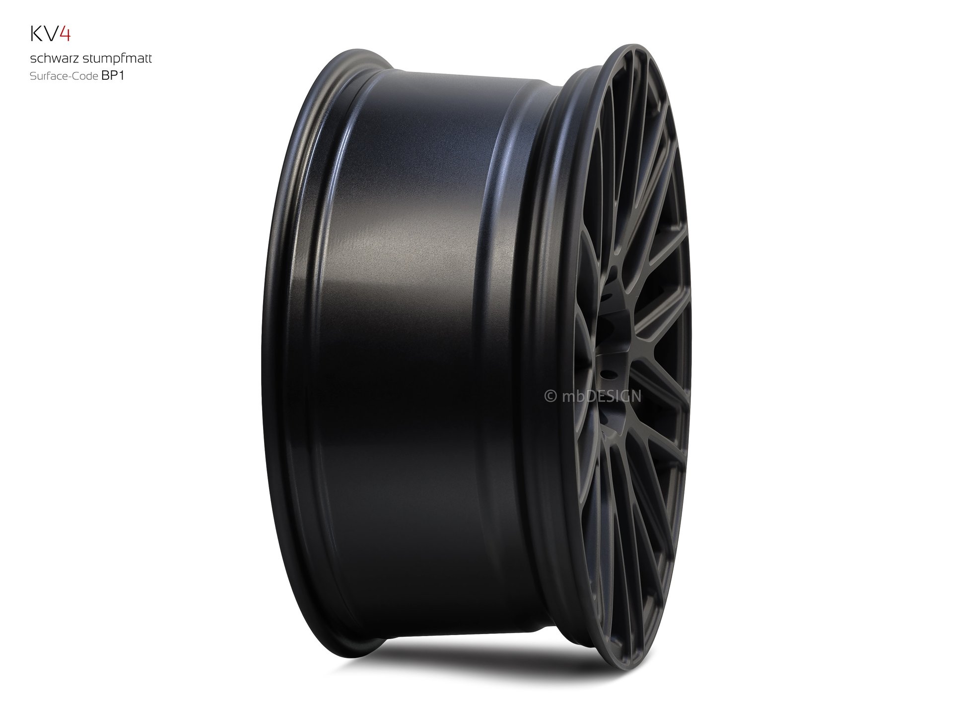 mbDESIGN KV4 Schmiederad 9x20 in Schwarz stumpfmatt – Perspektive 4