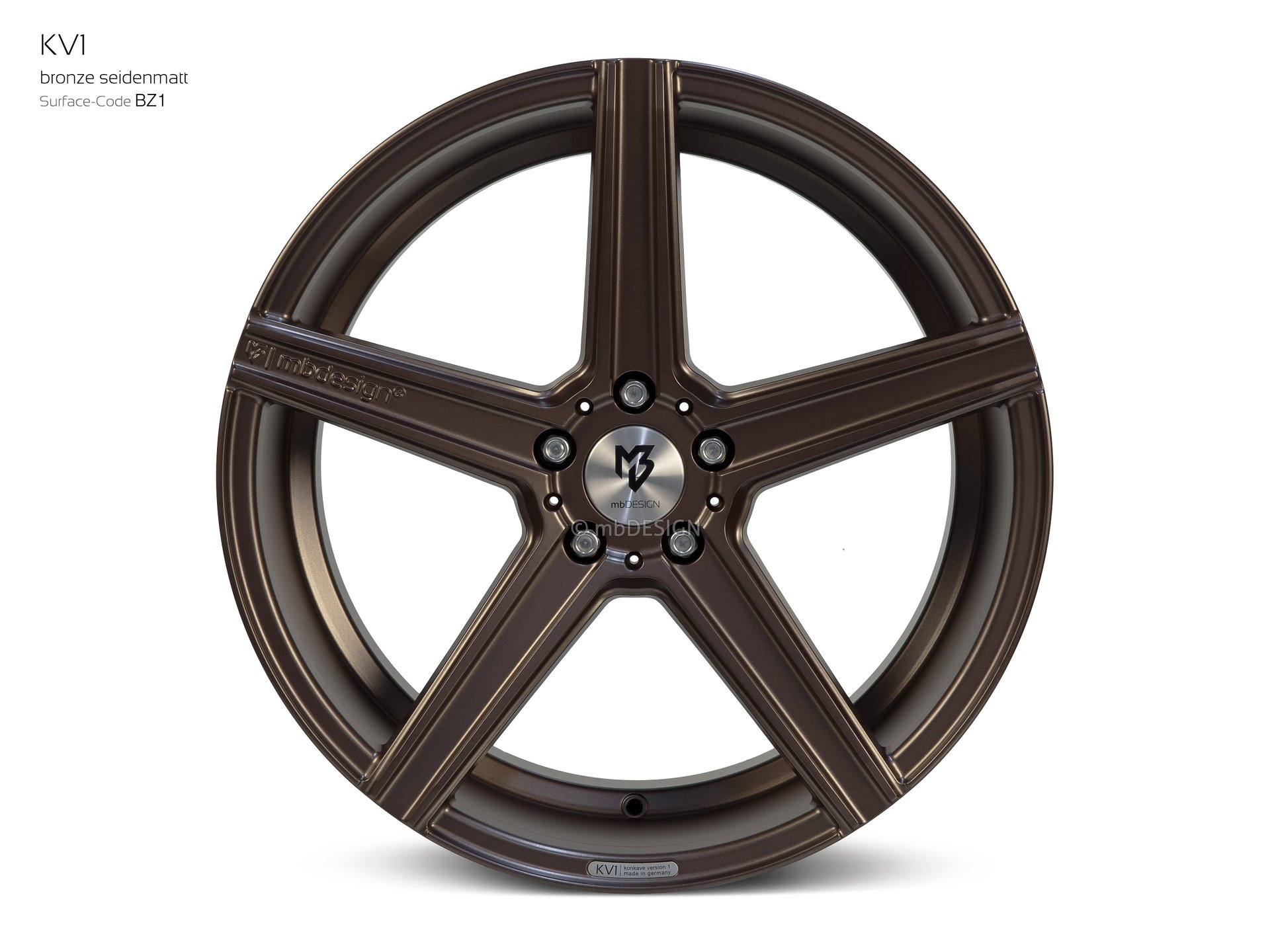 mbDESIGN KV1 Schmiederad 9x20 konkaves Design in Bronze seidenmatt – Perspektive 0