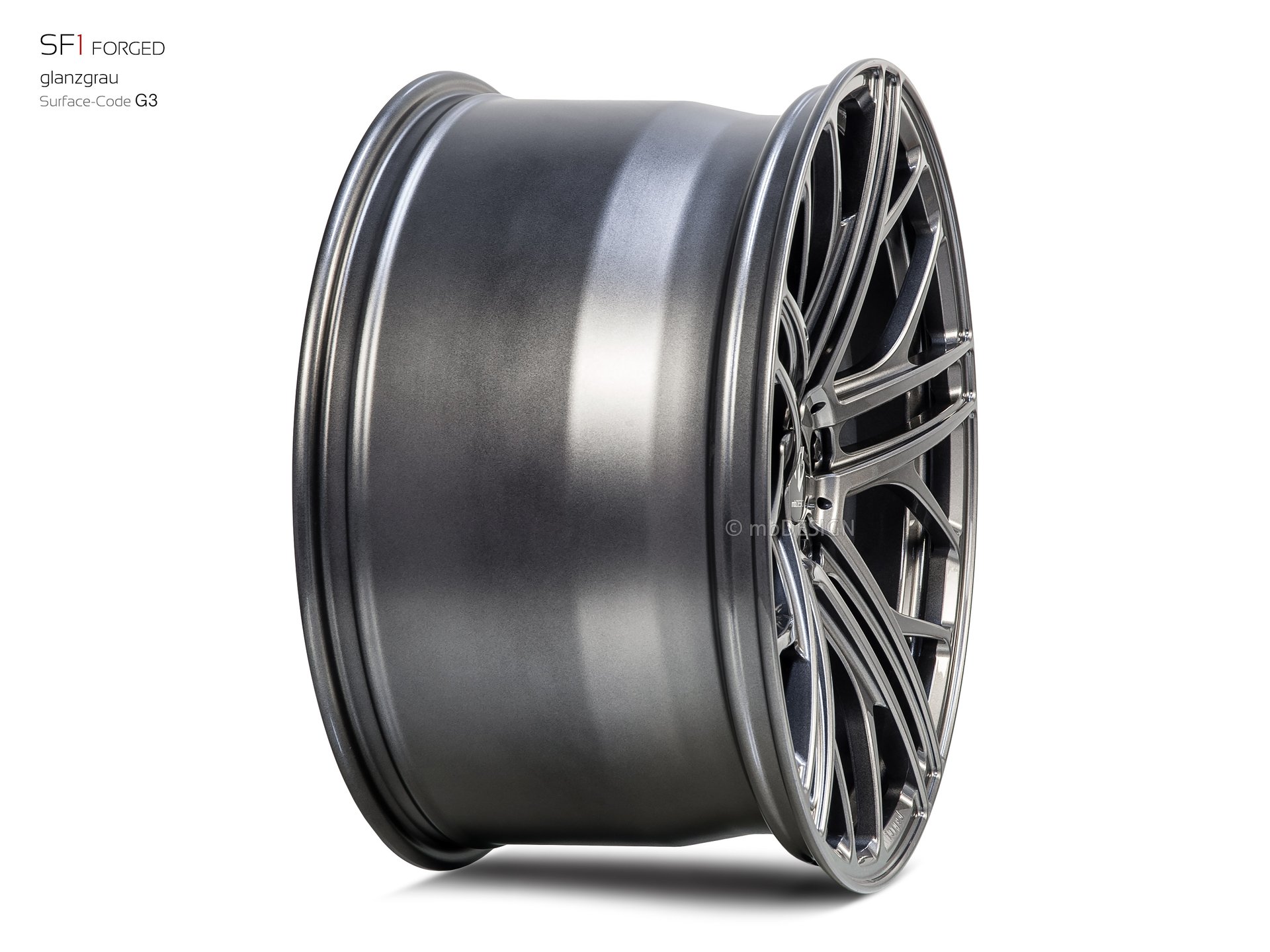 mbDESIGN SF1 Forged Rad 11,5x21 stark konkaves Design (DC) in Glanzgrau – Perspektive 4