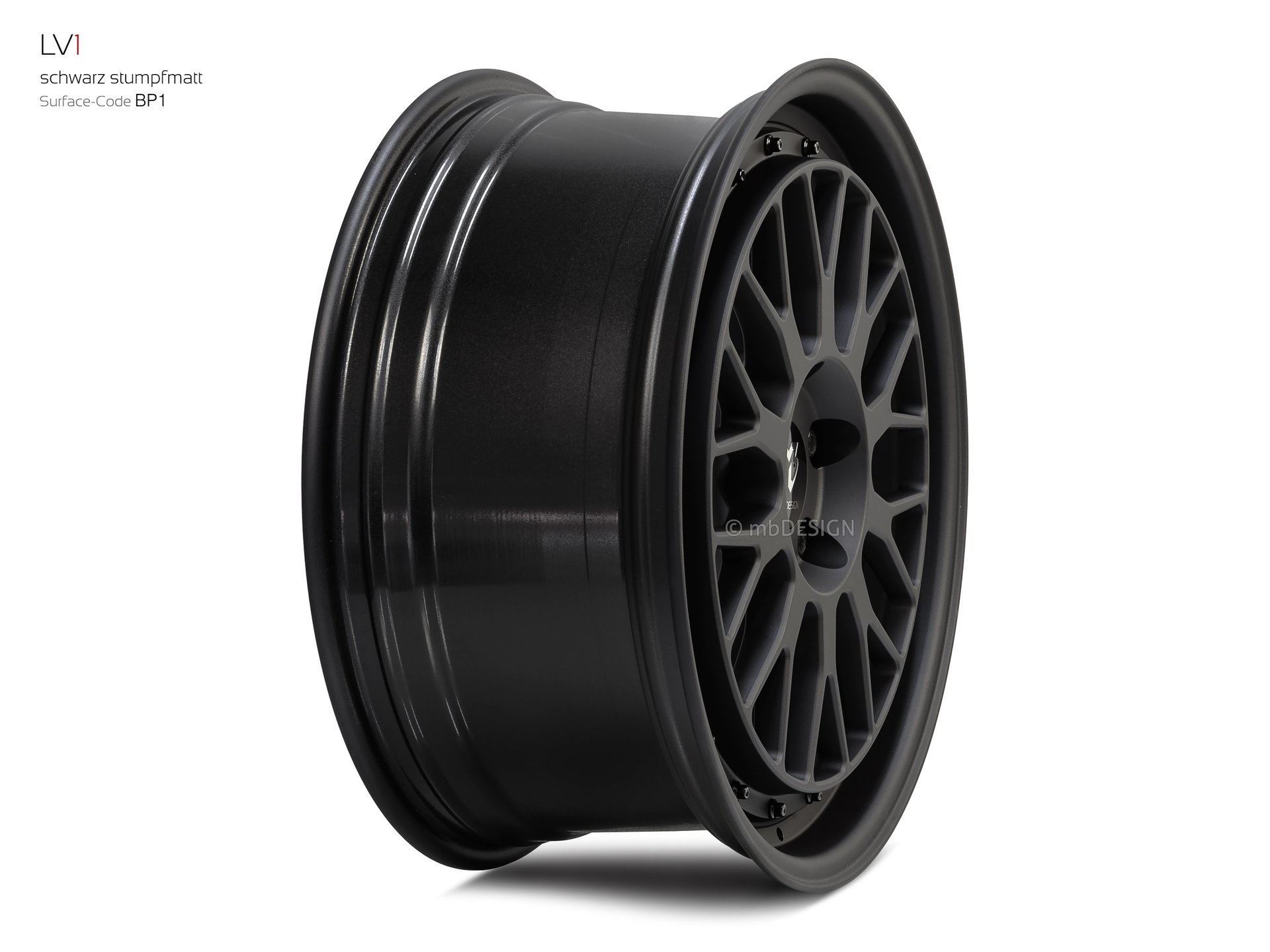 mbDESIGN LV1 forged wheel 8,5x19 in black flat matt – view 3