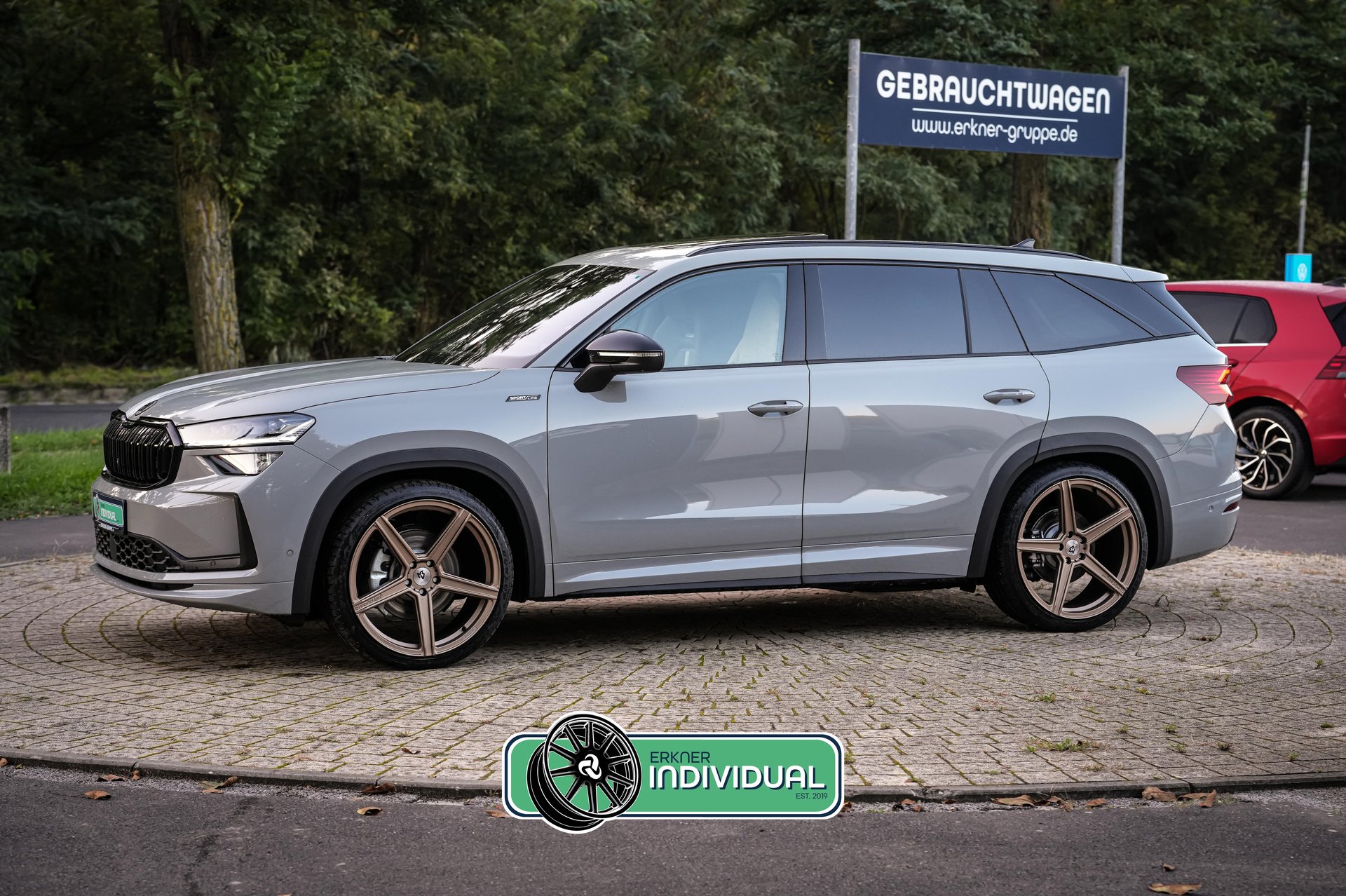 SKODA Kodiaq with 21 inch KV1 S wheels in bronze light matt