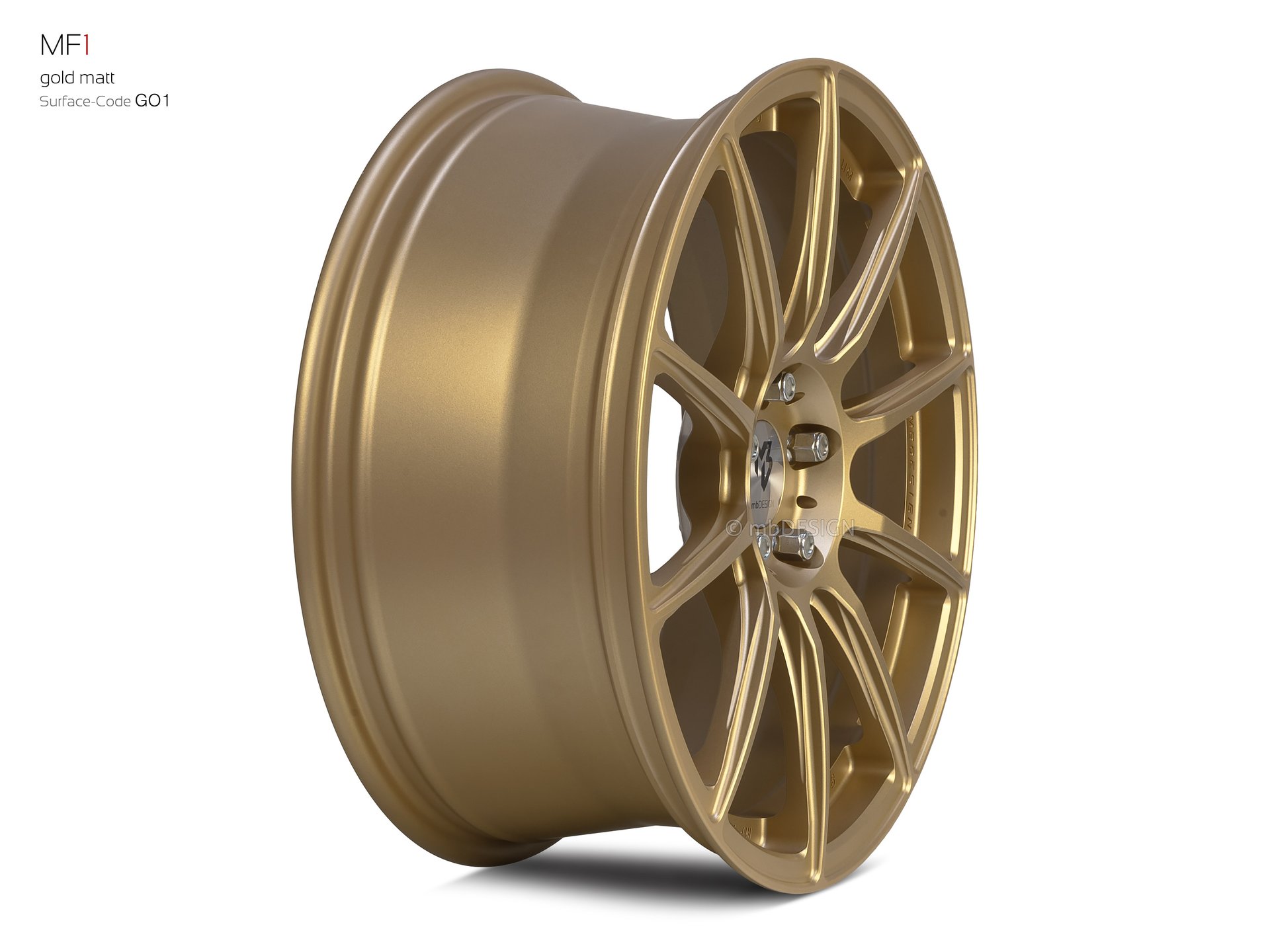 mbDESIGN MF1 forged wheel 8x19 in gold matt – view 3