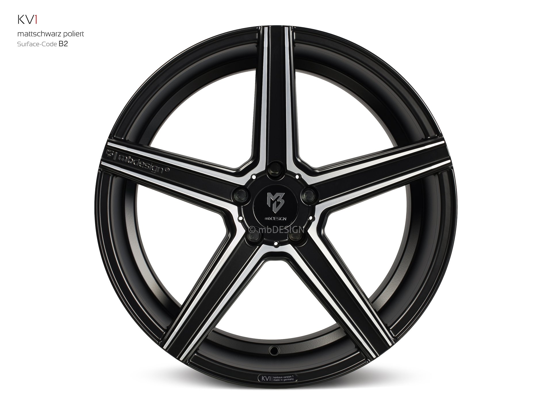 mbDESIGN KV1 forged wheel 9x20 konkaves Design in matt black polished – view 0