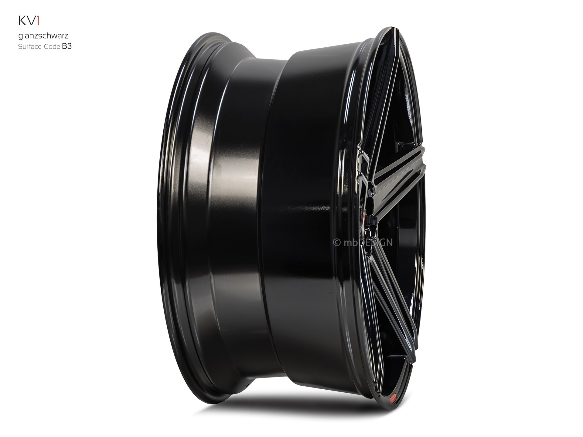 mbDESIGN KV1 forged wheel 11x23 stark konkaves Design (DC) in gloss black – view 4