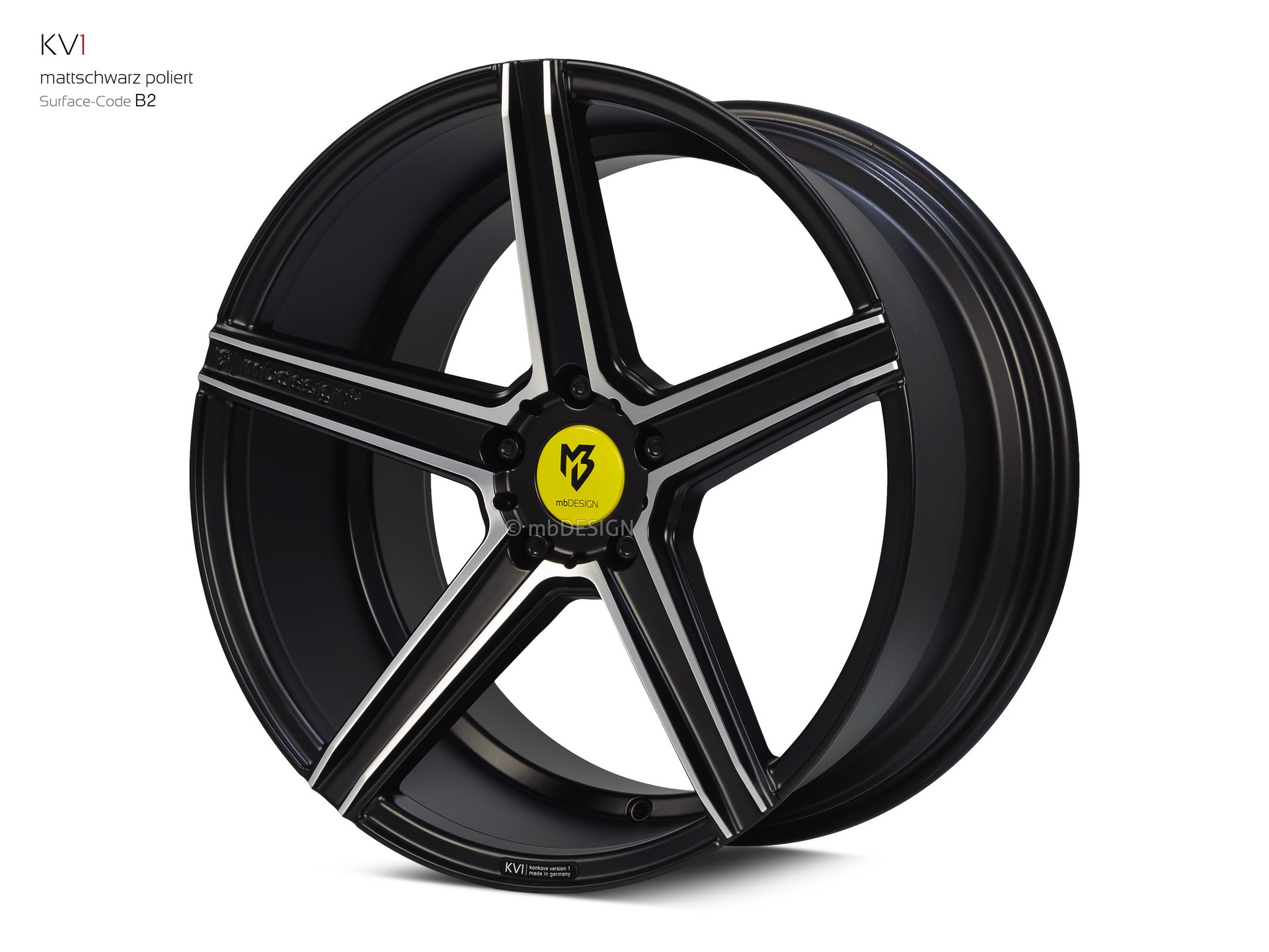 mbDESIGN KV1 forged wheel 10,5x20 stark konkaves Design (DC) in matt black polished – view 2 Links