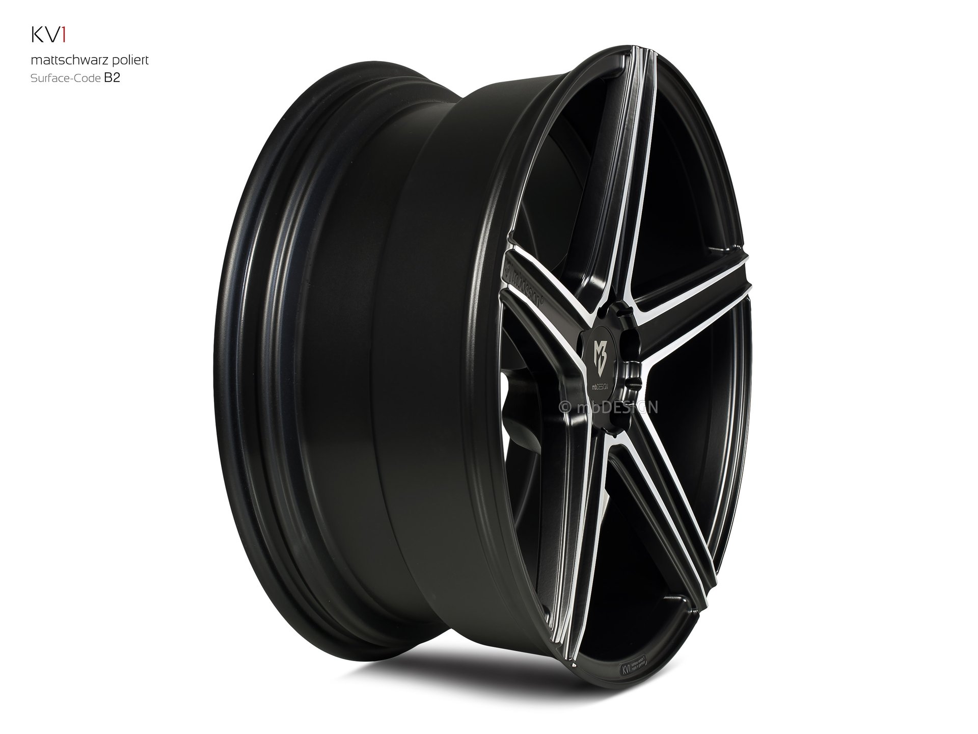 mbDESIGN KV1 forged wheel 9x20 konkaves Design in matt black polished – view 3