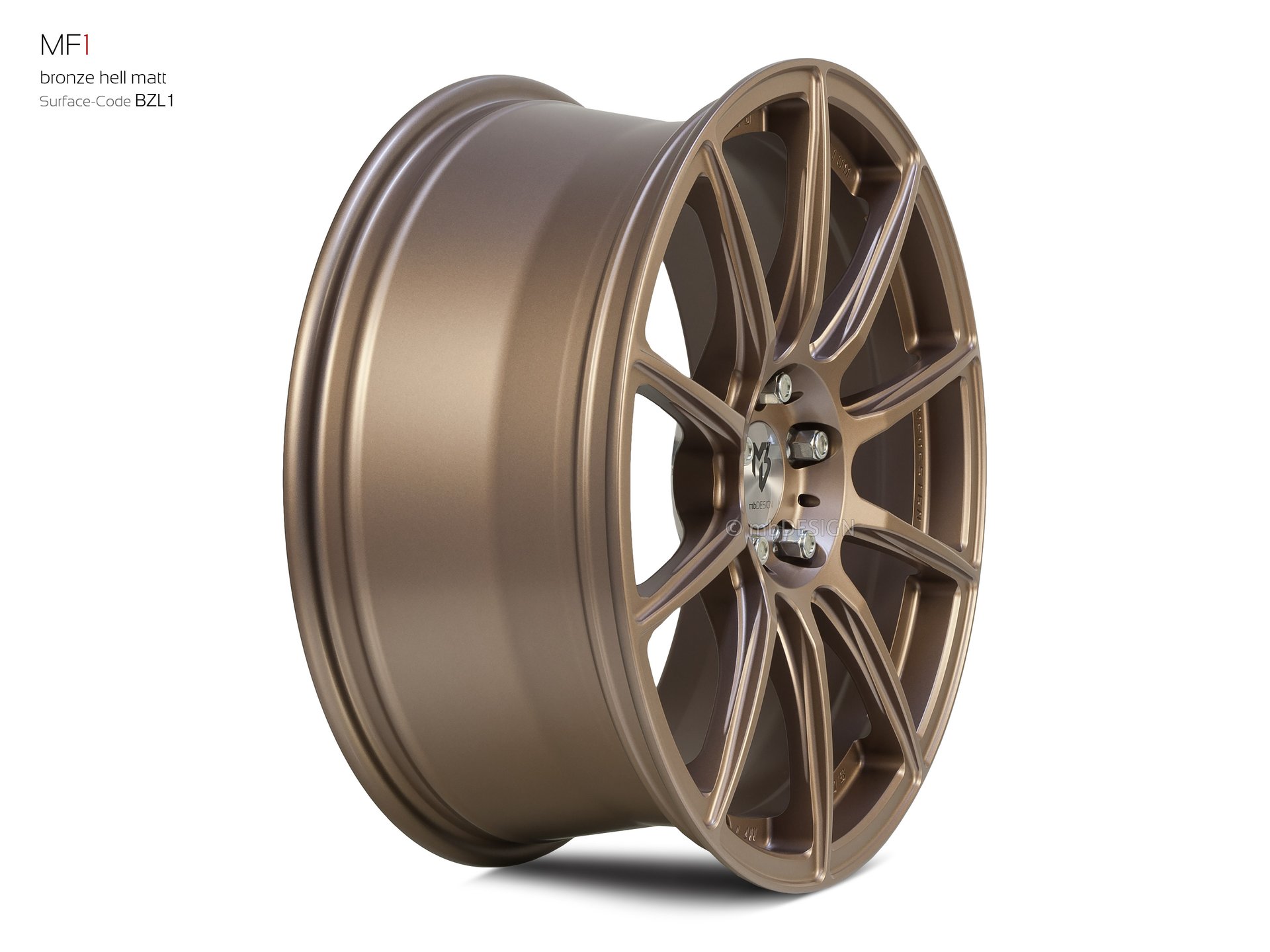 mbDESIGN MF1 Schmiederad 8x19 in Bronze hell matt – Perspektive 3