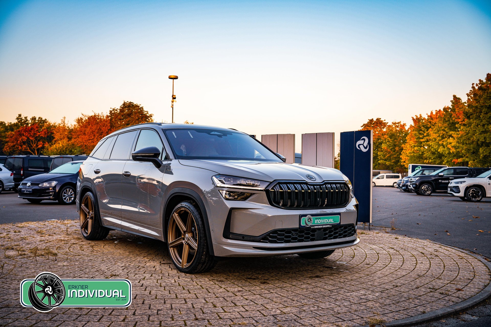 SKODA Kodiaq with 21 inch KV1 S wheels in bronze light matt