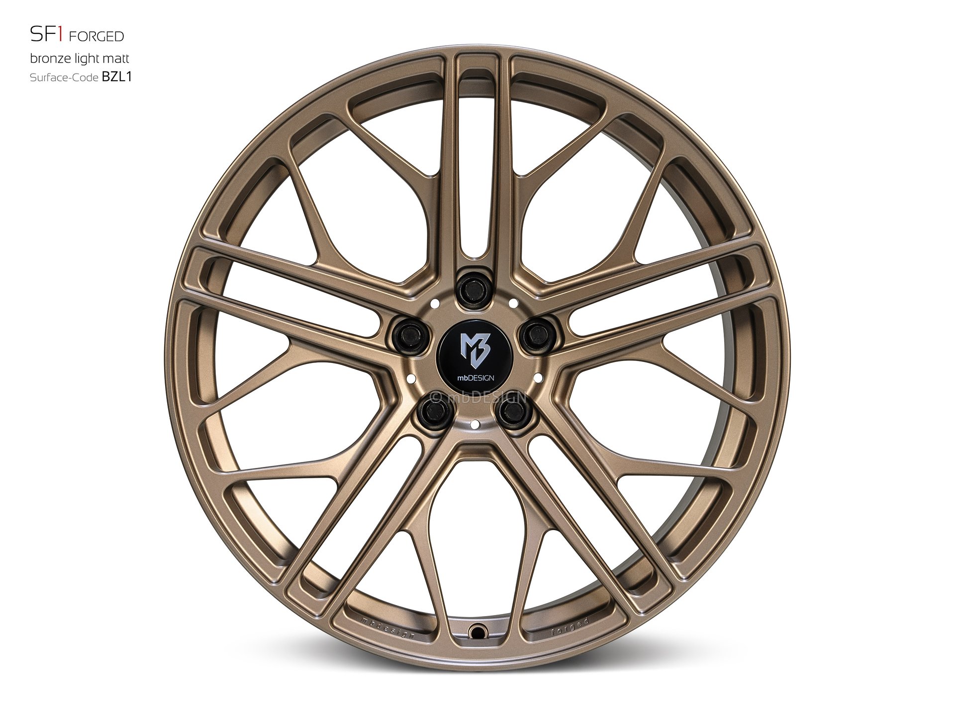 mbDESIGN SF1 Schmiederad 9x20 stark konkaves Design (DC) in bronze light matt – Perspektive 0