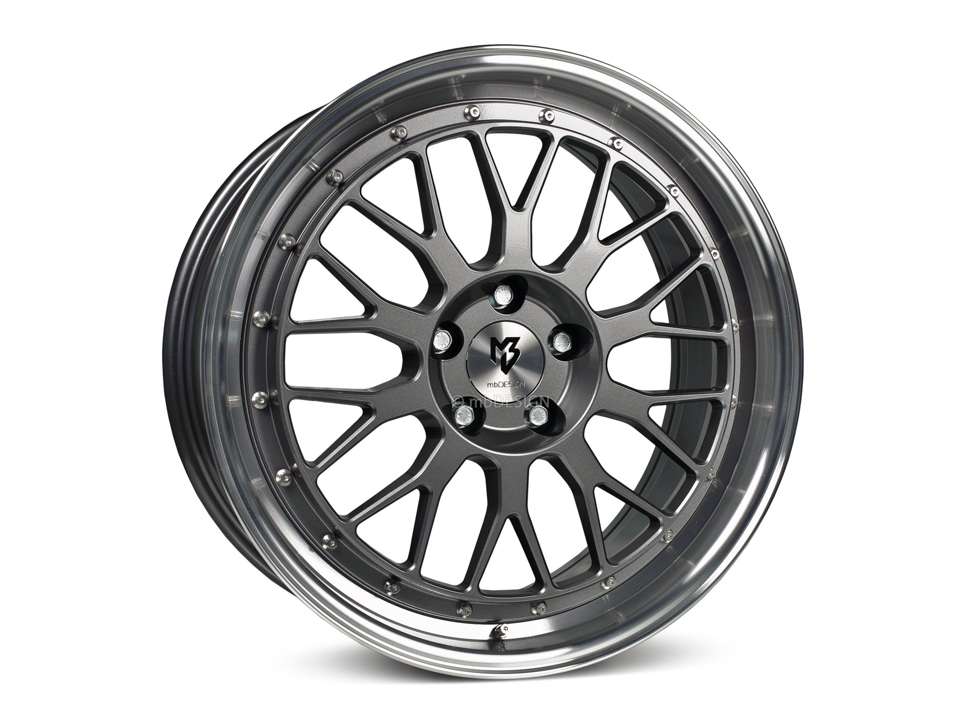 mbDESIGN LV1 forged wheel 8,5x19 in gloss grey polished – view 1