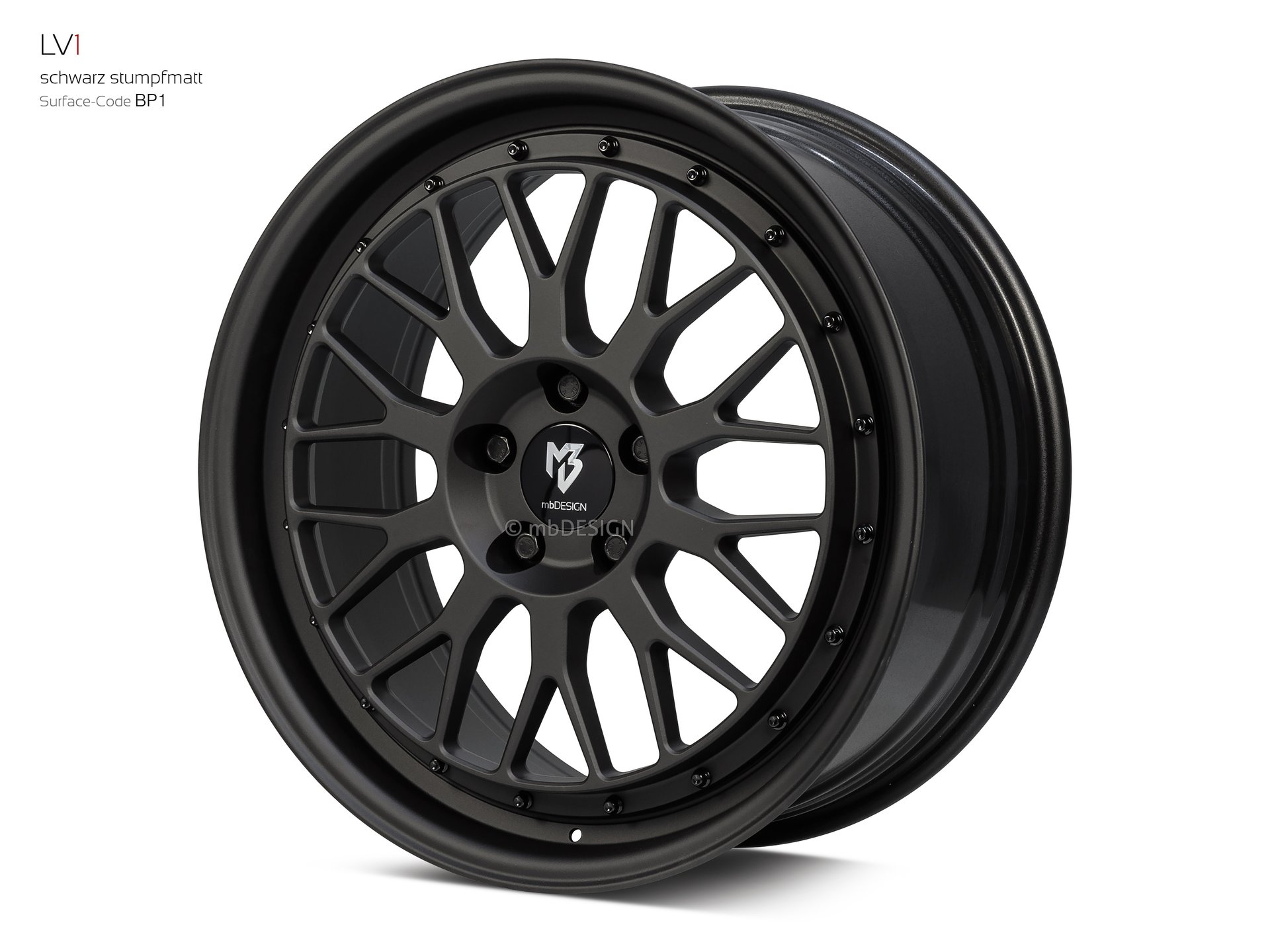 mbDESIGN LV1 forged wheel 8,5x19 in black flat matt – view 2 Links