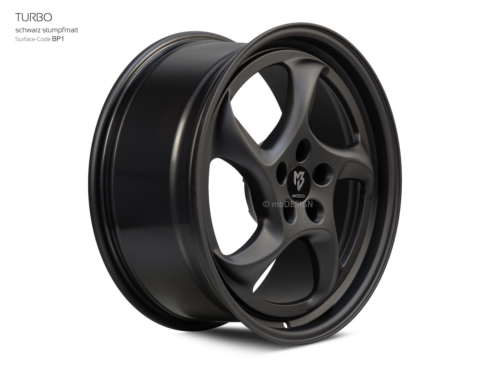 mbDESIGN TURBO forged wheel 8,5x19 in black flat matt – view 2