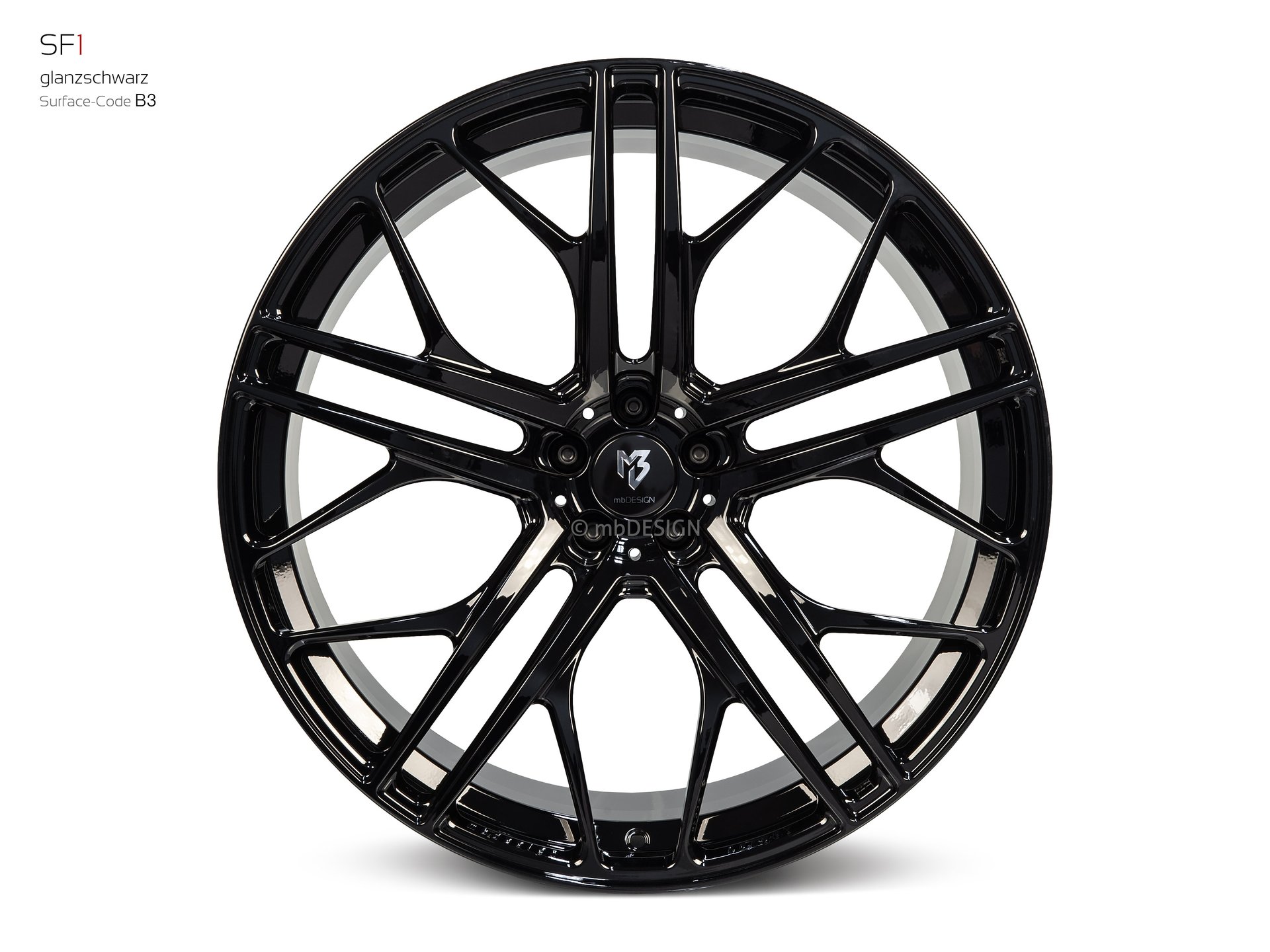 mbDESIGN SF1 forged wheel 10x24 konkaves Design in gloss black – view 0