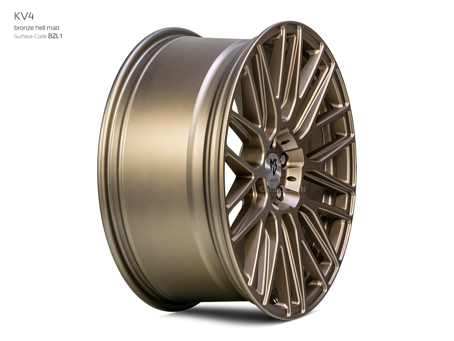 mbDESIGN KV4 Schmiederad 9x20 konkaves Design in Bronze hell matt – Perspektive 3