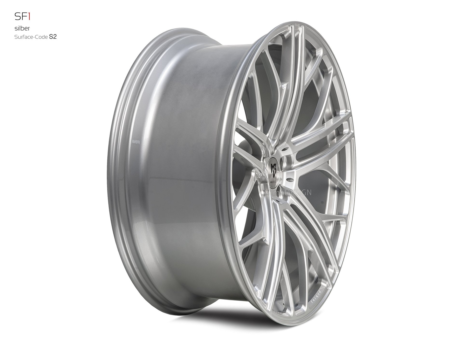 mbDESIGN SF1 Rad 10x24 konkaves Design in Silber – Perspektive 3