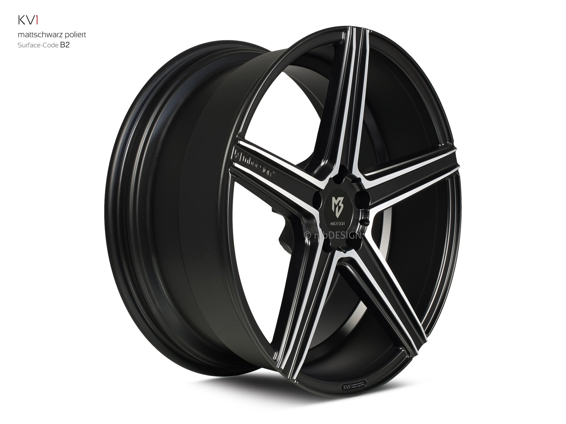 mbDESIGN KV1 forged wheel 9x20 konkaves Design in matt black polished – view 2