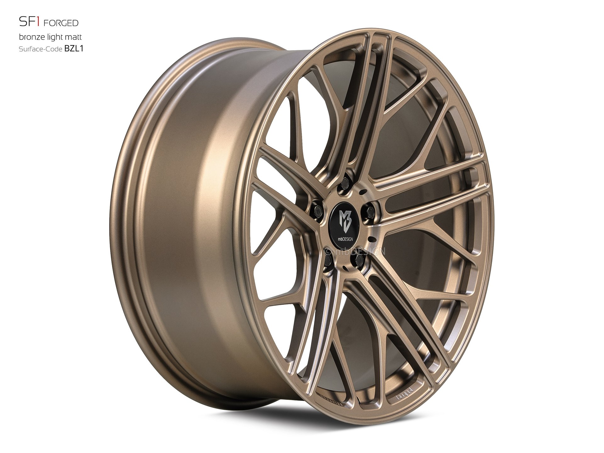 mbDESIGN SF1 Schmiederad 9x20 stark konkaves Design (DC) in bronze light matt – Perspektive 2