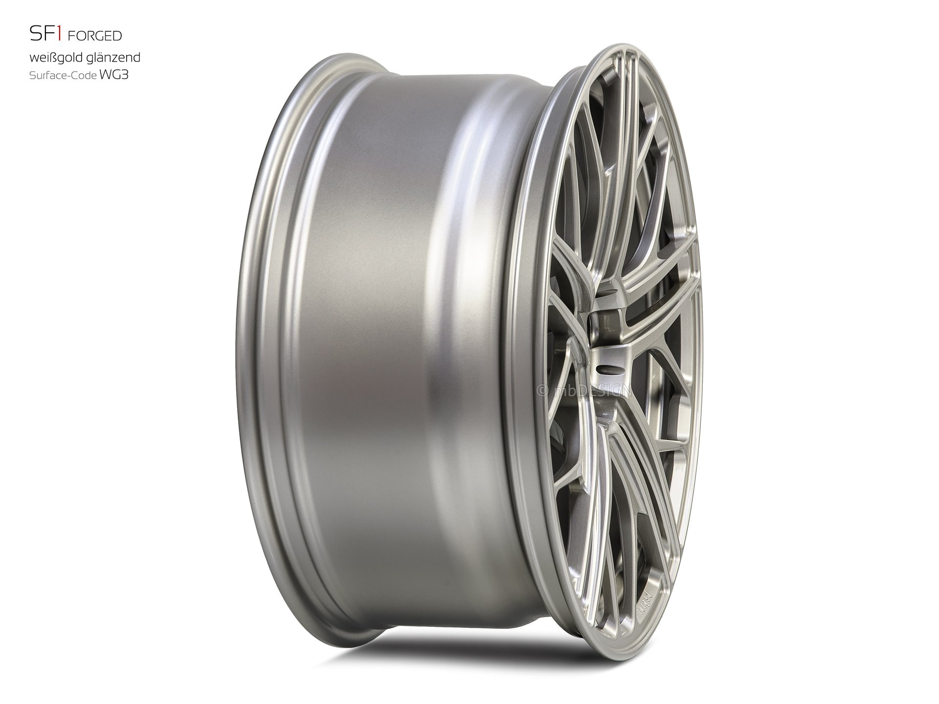 mbDESIGN SF1 forged wheel 9x19 konkaves Design in white gold gloss – view 4