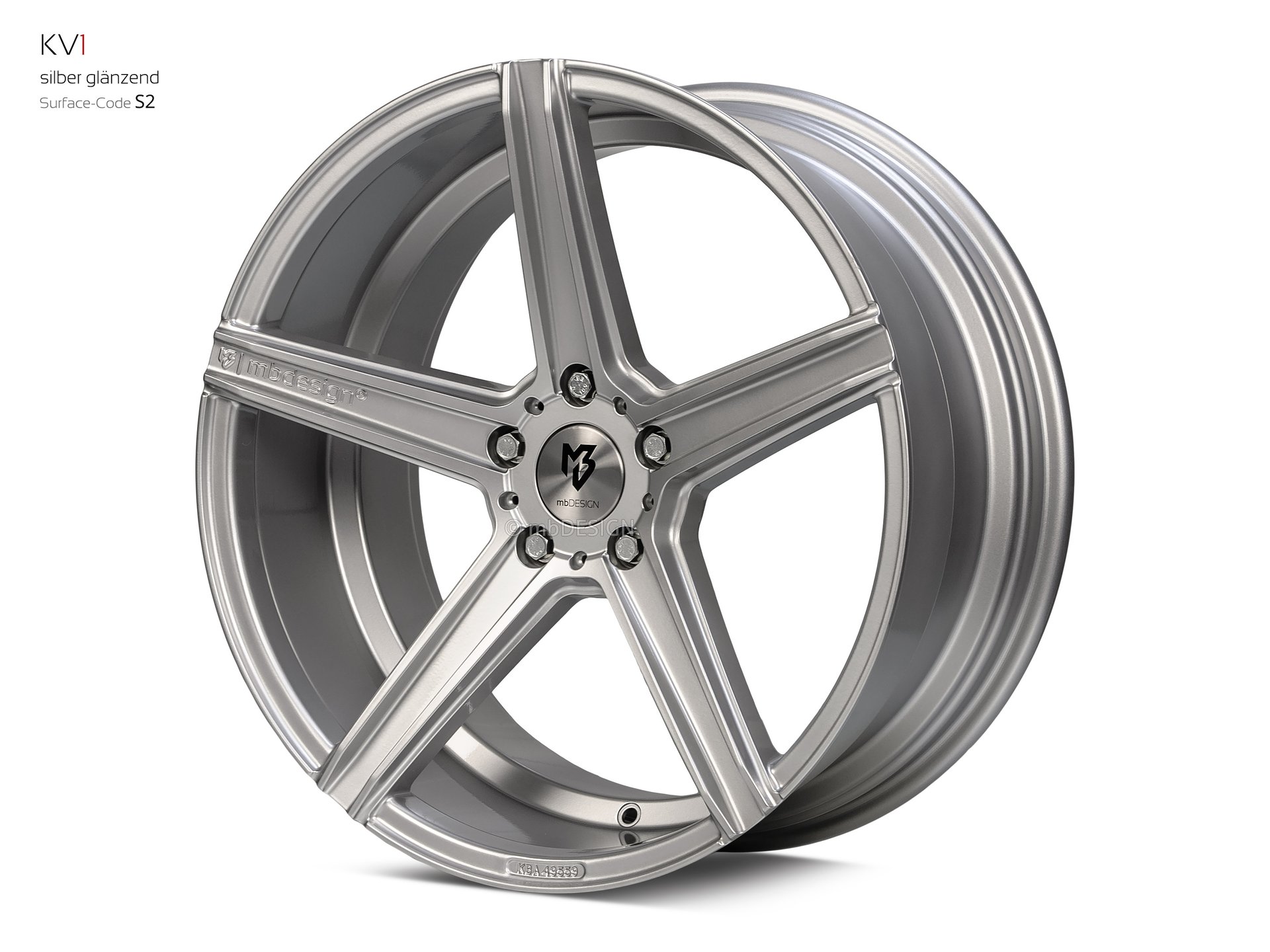 mbDESIGN KV1 forged wheel 9x20 stark konkaves Design (DC) in silver gloss – view 2 Links