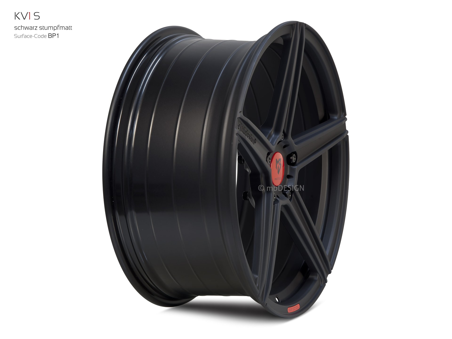 mbDESIGN KV1S forged wheel 9,5x21 konkaves Design in black flat matt – view 3
