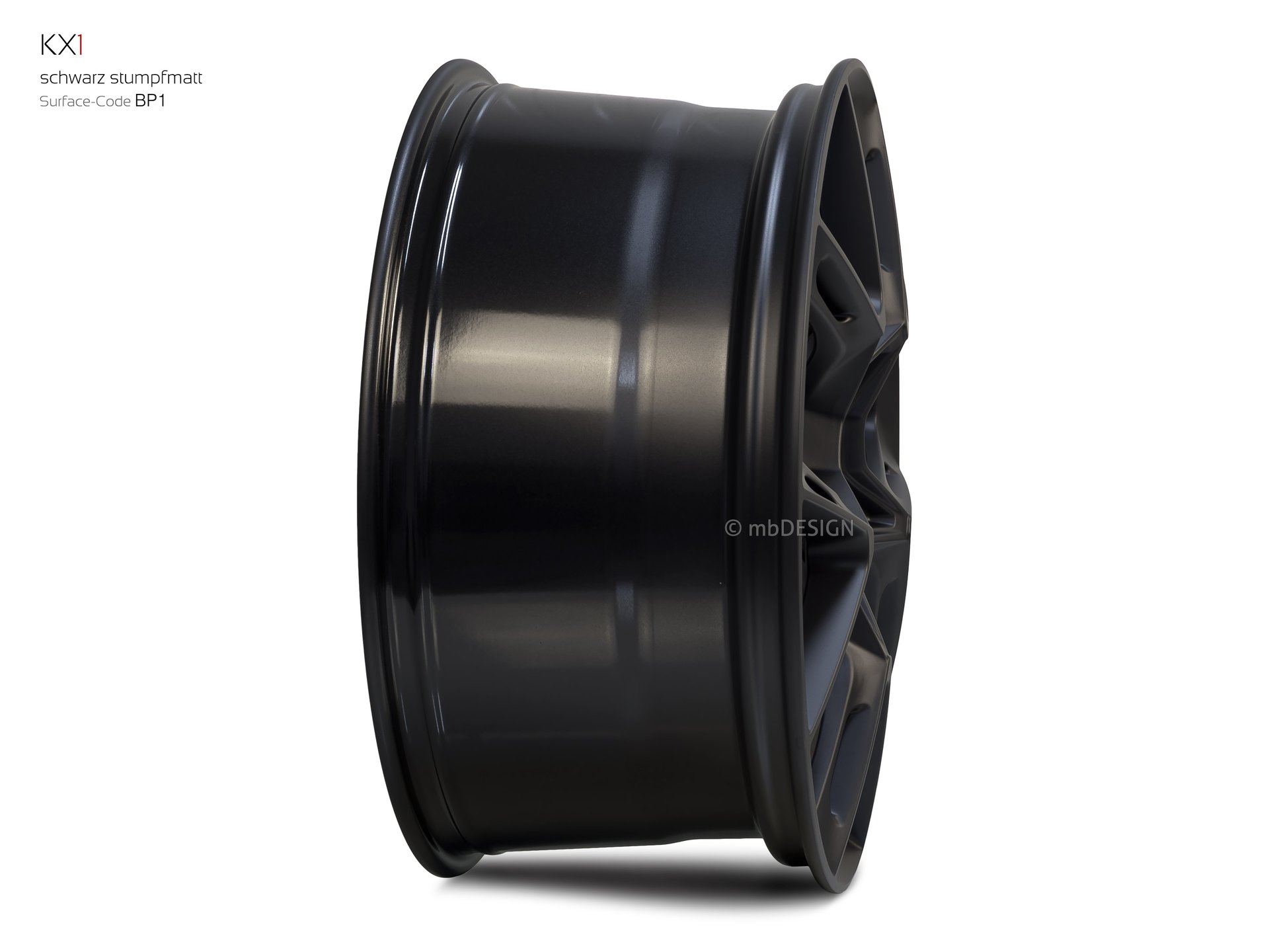 mbDESIGN KX1 forged wheel 9x21 konvexes Design in black flat matt – view 4