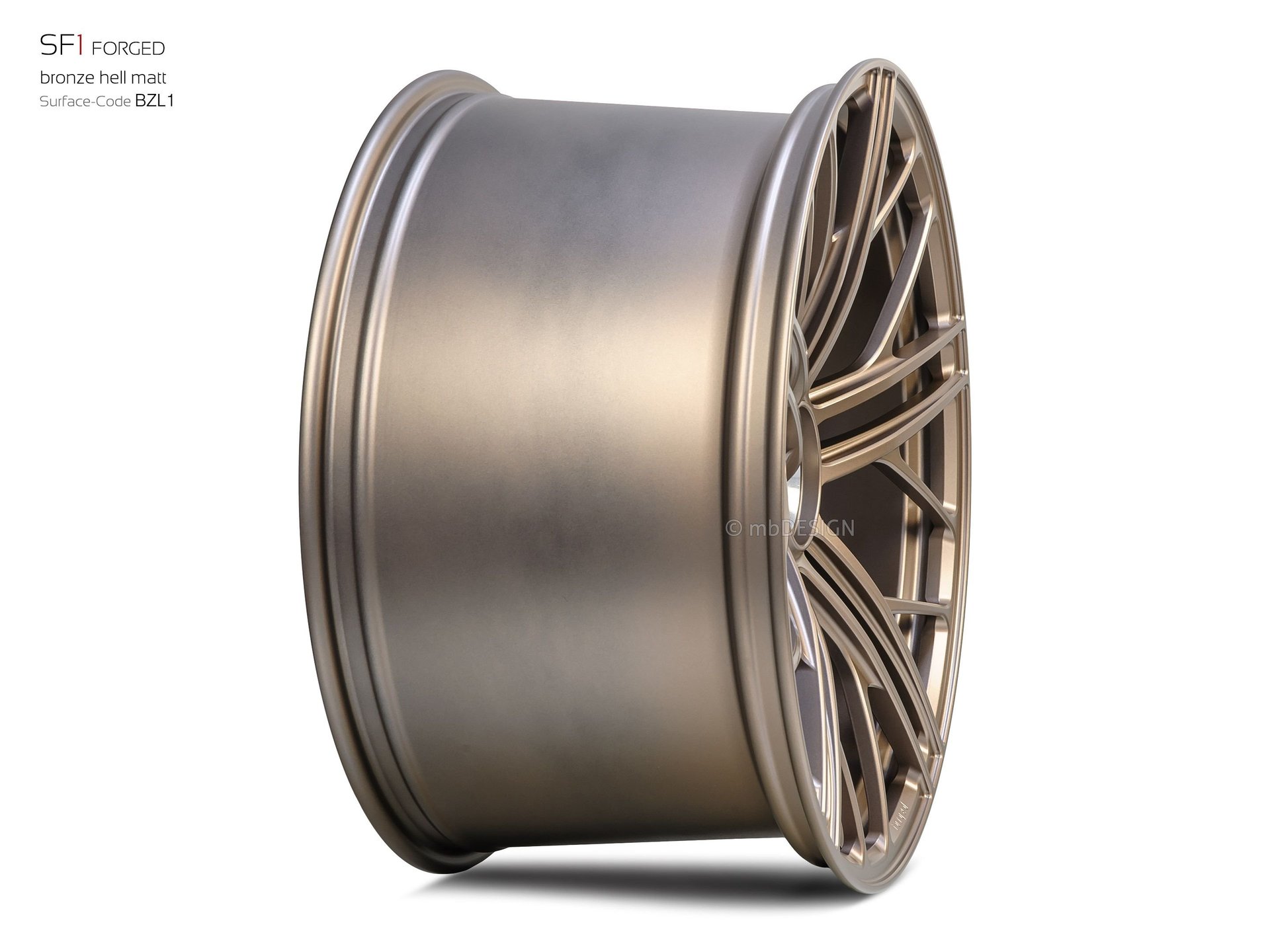 mbDESIGN SF1 Forged forged wheel 12x22 stark konkaves Design (DC) in bronze light matt – view 4