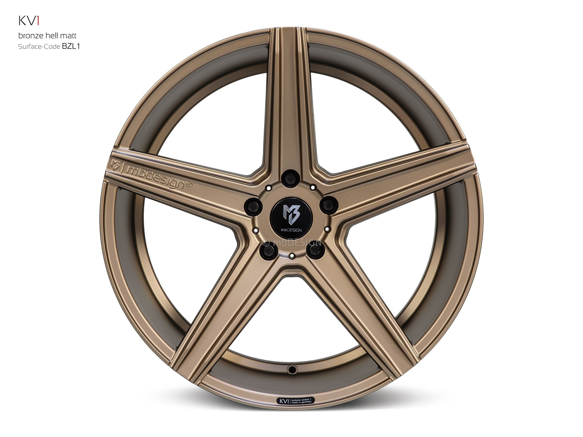 mbDESIGN KV1 Schmiederad 10x22 stark konkaves Design (DC) in Bronze hell matt – Perspektive 0