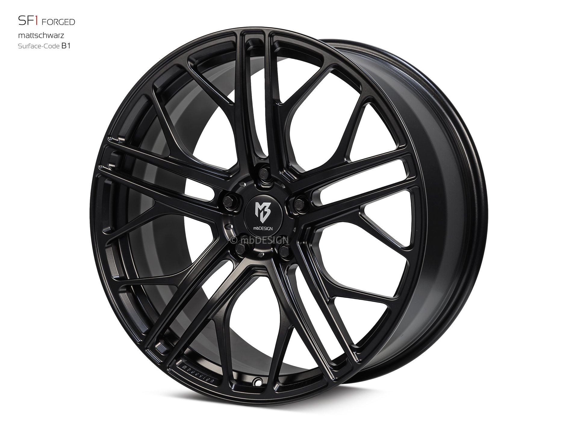 mbDESIGN SF1 forged wheel 9,5x21 konkaves Design in matt black – view 2 Links