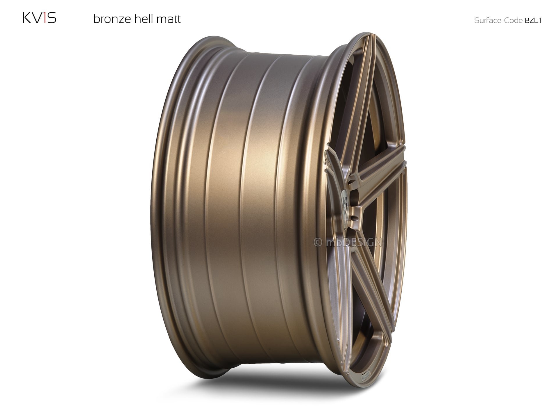 mbDESIGN KV1S Schmiederad 9,5x21 konkaves Design in Bronze hell matt – Perspektive 3