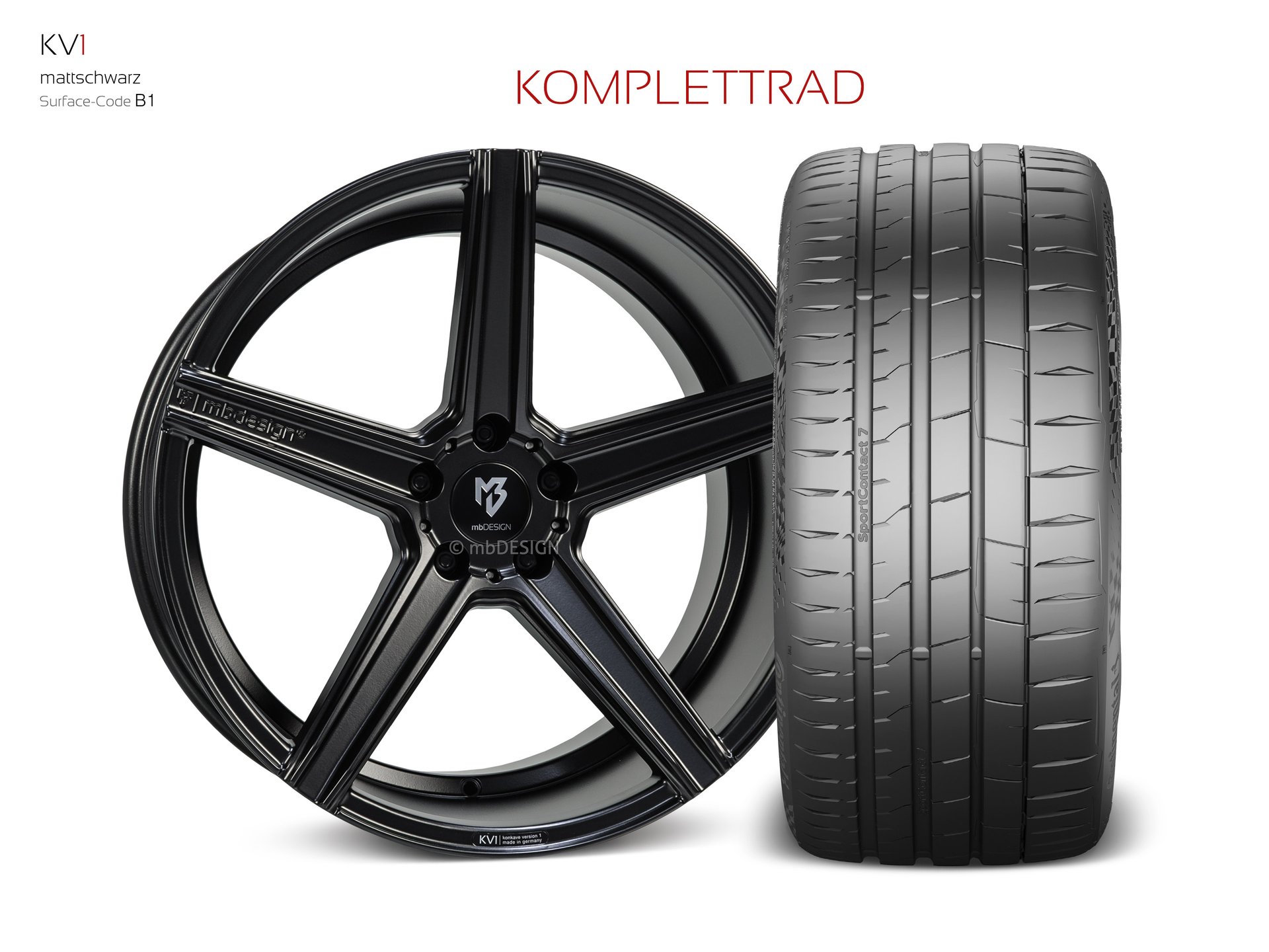 mbDESIGN KV1 forged wheel 10,5x20 stark konkaves Design (DC) in matt black – view 1