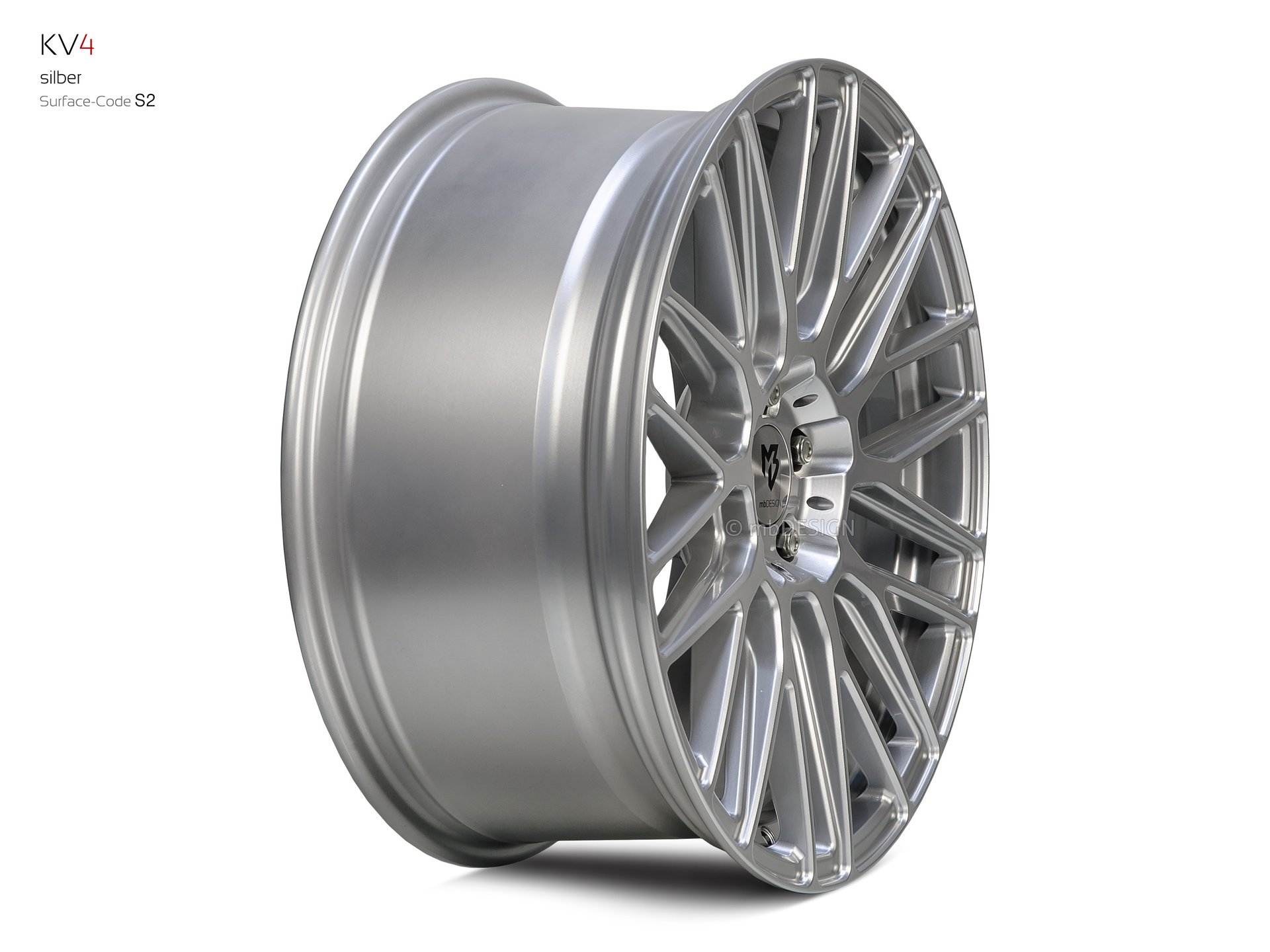 mbDESIGN KV4 Schmiederad 9x20 in Silber – Perspektive 3