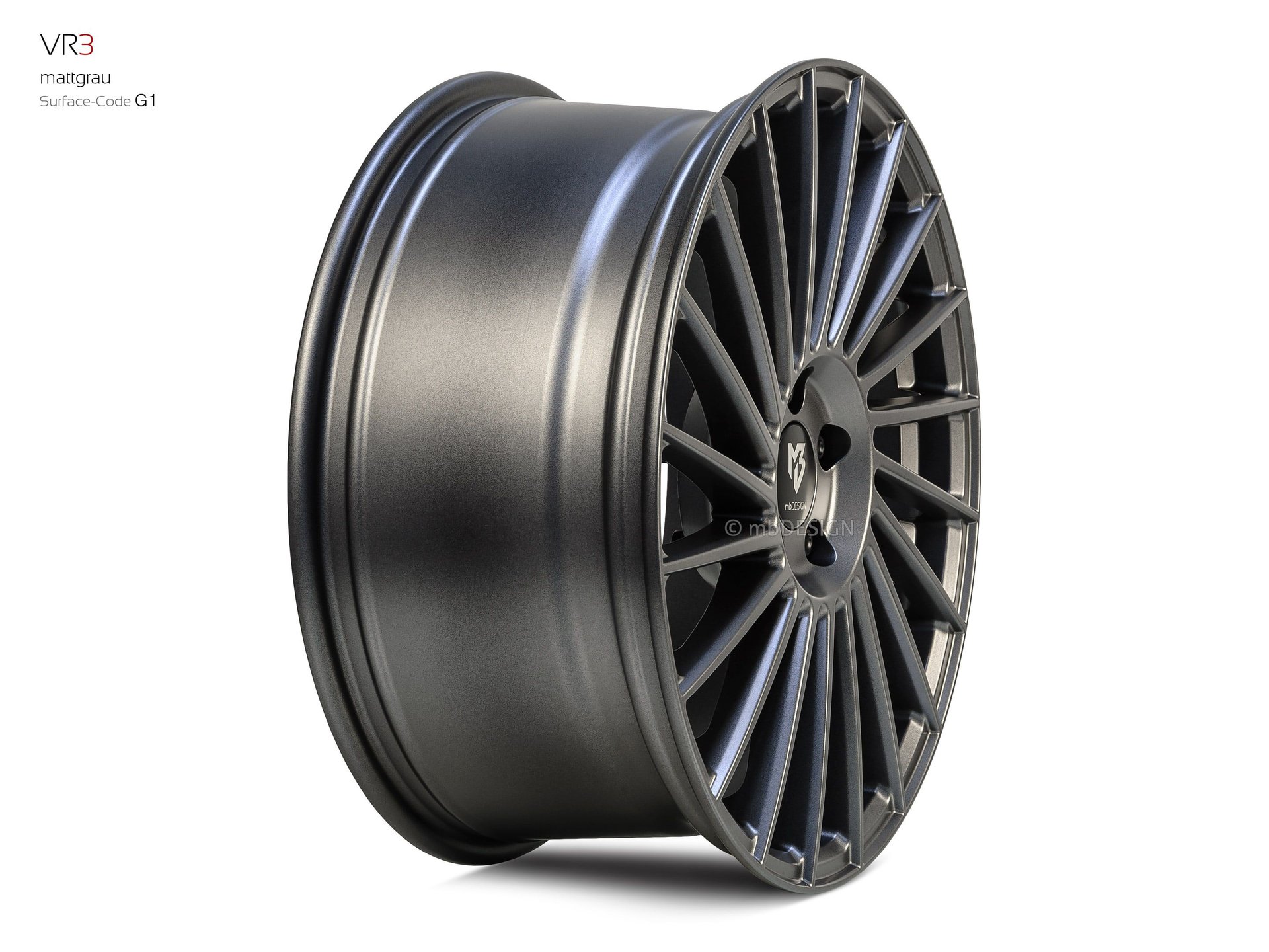 mbDESIGN VR3 Schmiederad 8,5x19 in Mattgrau – Perspektive 3