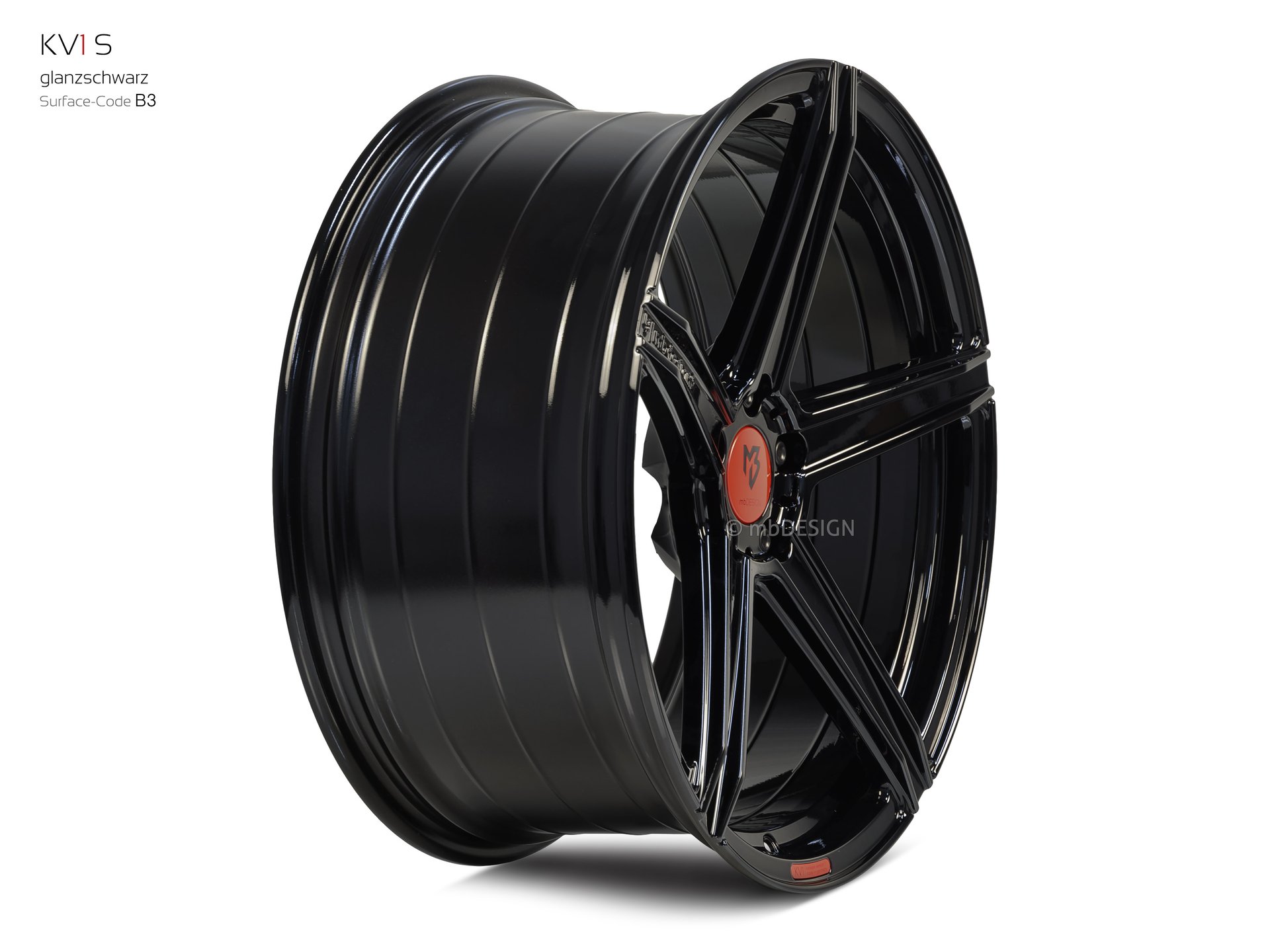 mbDESIGN KV1S forged wheel 9,5x21 stark konkaves Design (DC) in gloss black – view 3