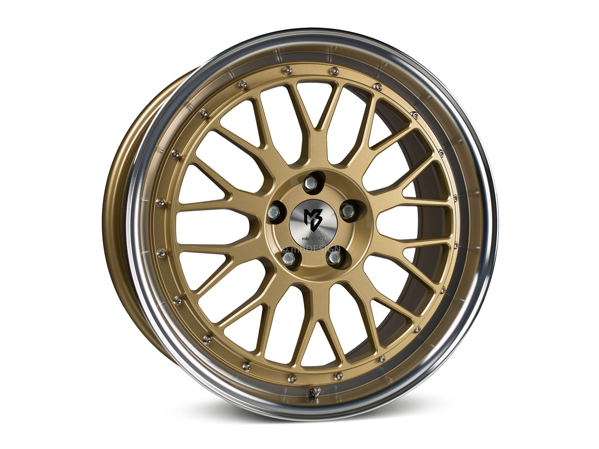 mbDESIGN LV1 forged wheel 8,5x19 in gold polished – view 1