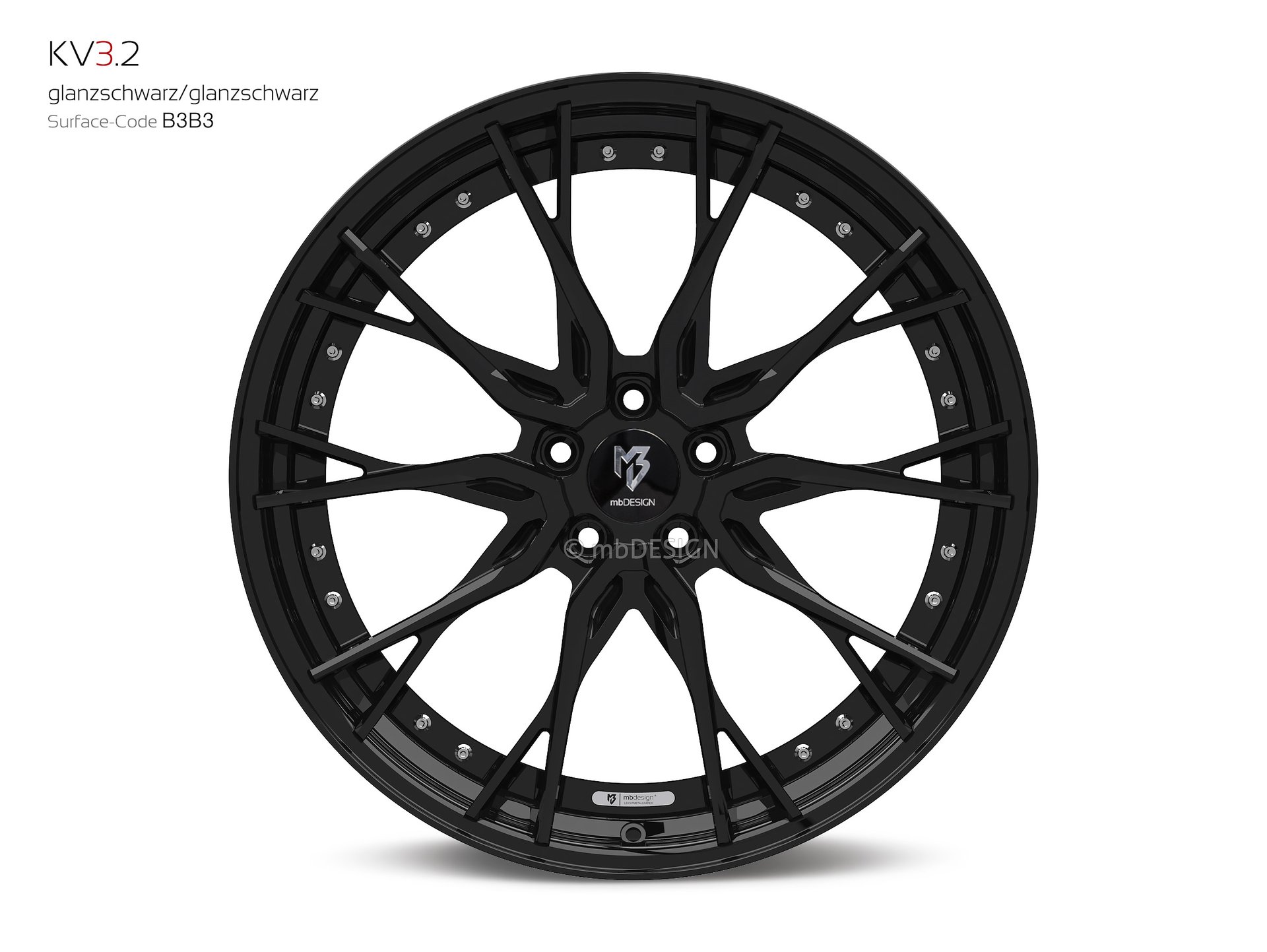 mbDESIGN KV3.2 Rad 10,5x21 stark konkaves Design (DC) in Glanzschwarz – Perspektive 0