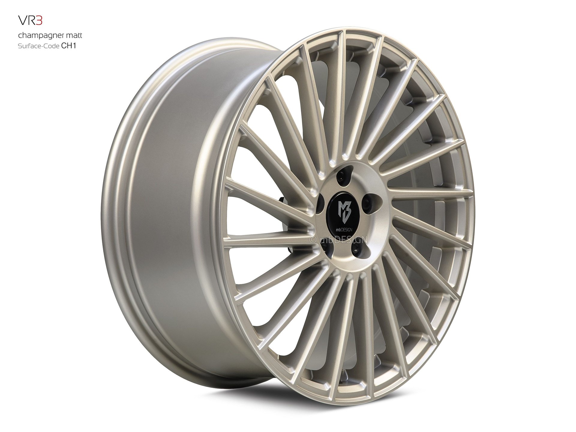 mbDESIGN VR3 Schmiederad 8,5x19 in Champagner matt – Perspektive 2