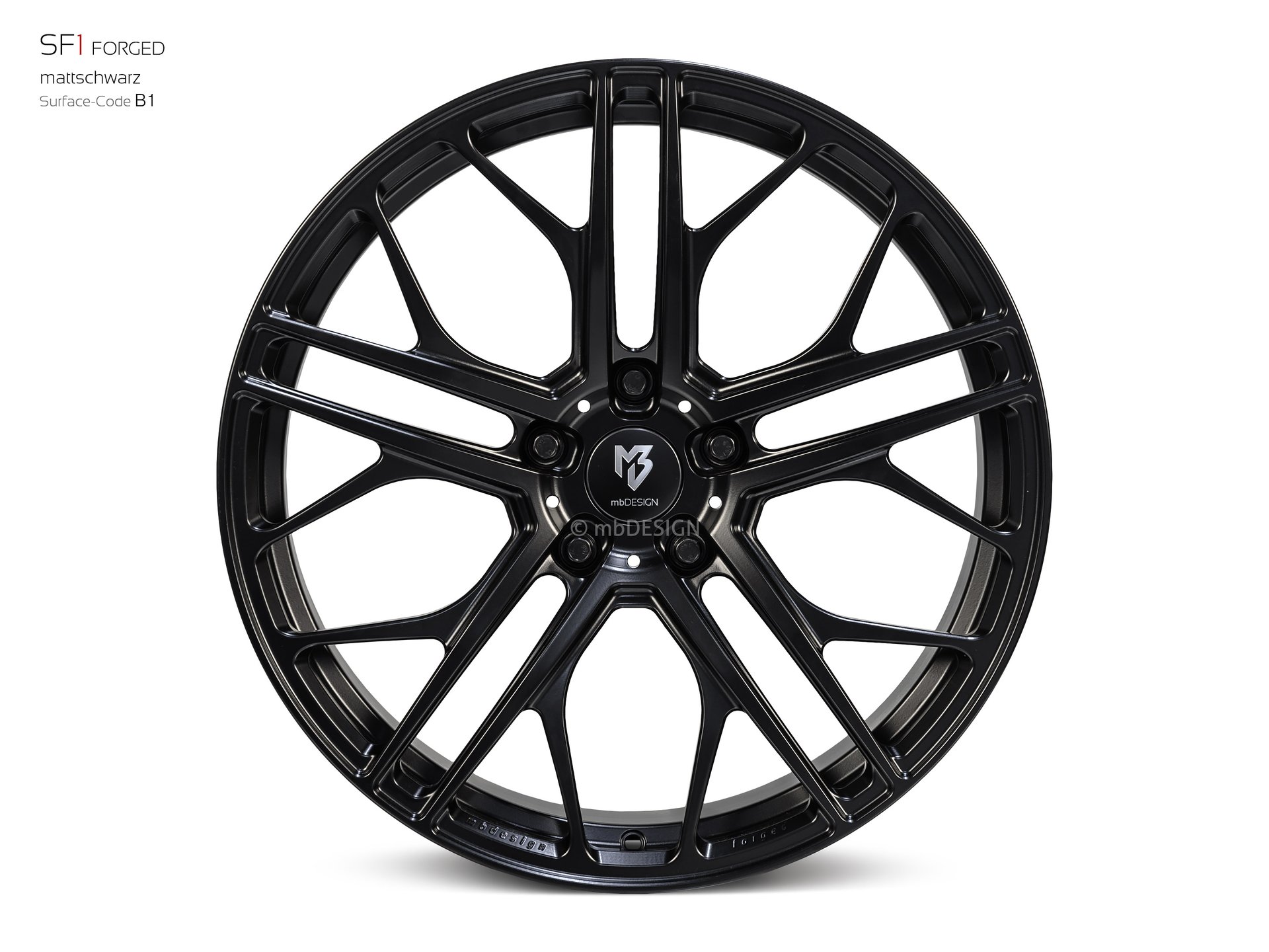 mbDESIGN SF1 forged wheel 9,5x21 konkaves Design in matt black – view 0
