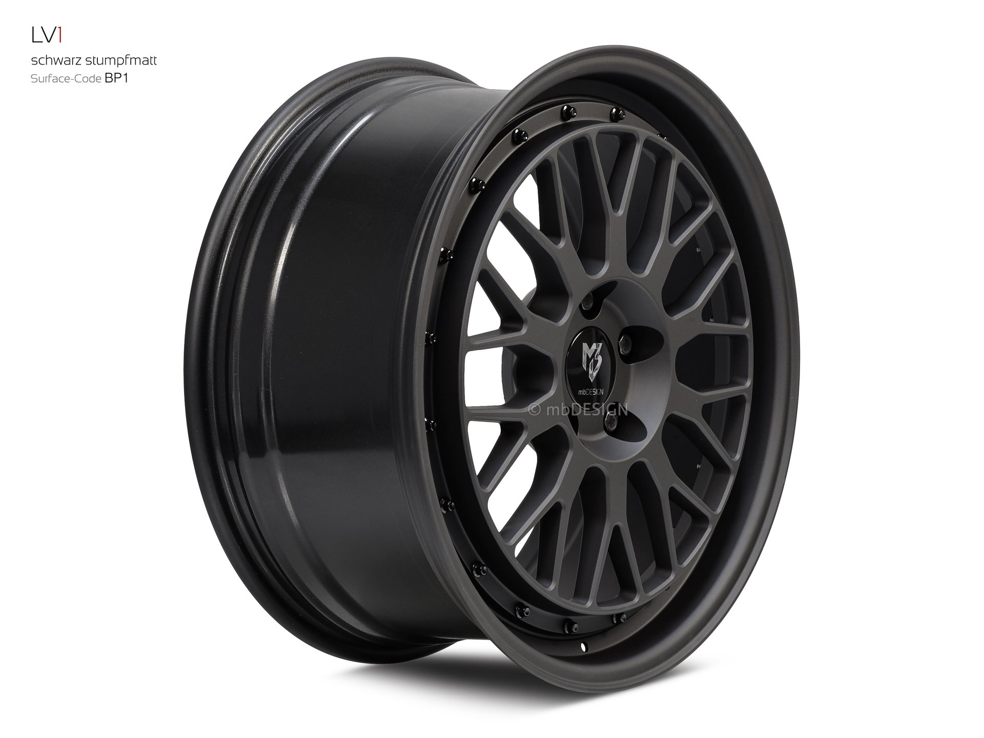 mbDESIGN LV1 forged wheel 8,5x19 in black flat matt – view 2