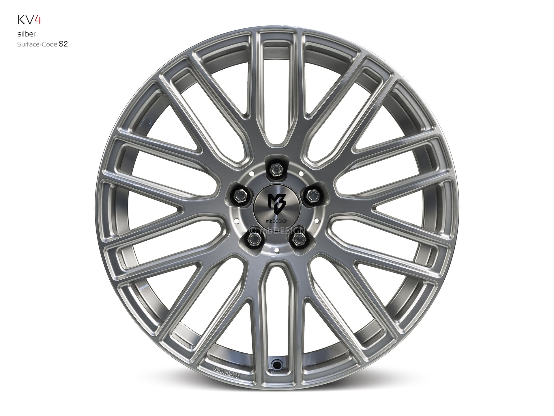 mbDESIGN KV4 Schmiederad 8,5x19 in Silber – Perspektive 0
