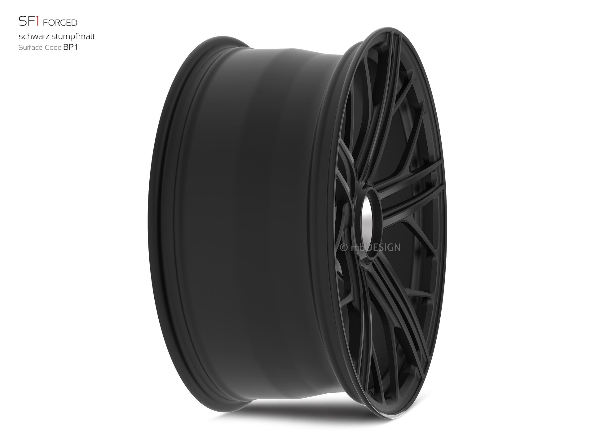 mbDESIGN SF1 Rad 9,5x21 konkaves Design in Schwarz stumpfmatt – Perspektive 4