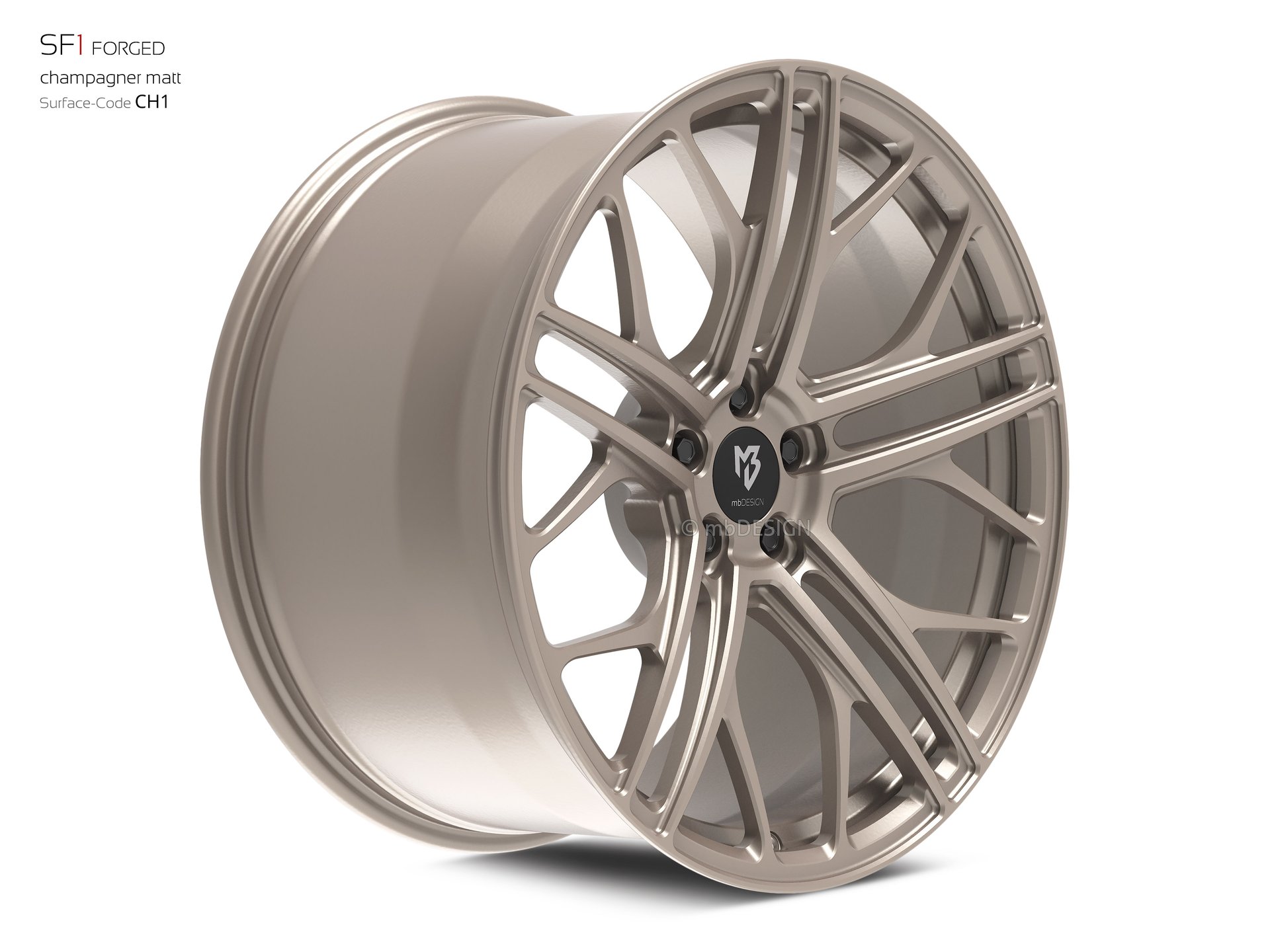 mbDESIGN SF1 forged wheel 10,5x21 stark konkaves Design (DC) in champagne matt – view 2