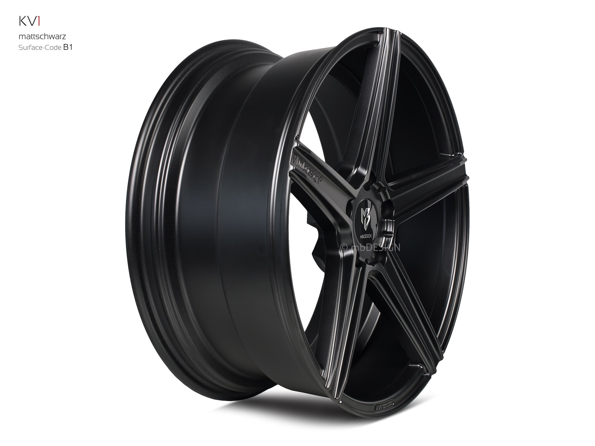 mbDESIGN KV1 forged wheel 9x20 konkaves Design in matt black – view 3