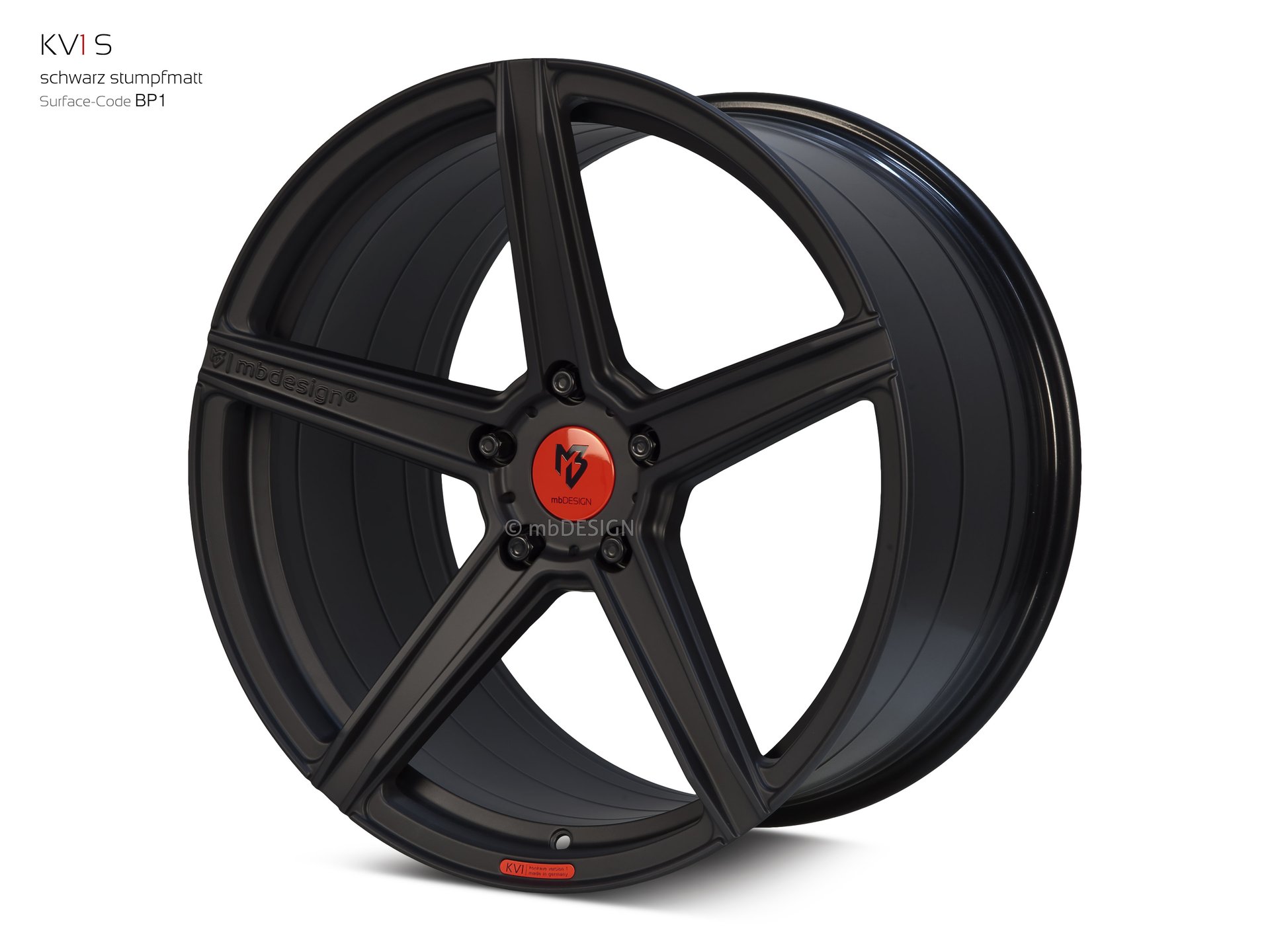 mbDESIGN KV1S forged wheel 11,5x21 stark konkaves Design (DC) in black flat matt – view 2 Links