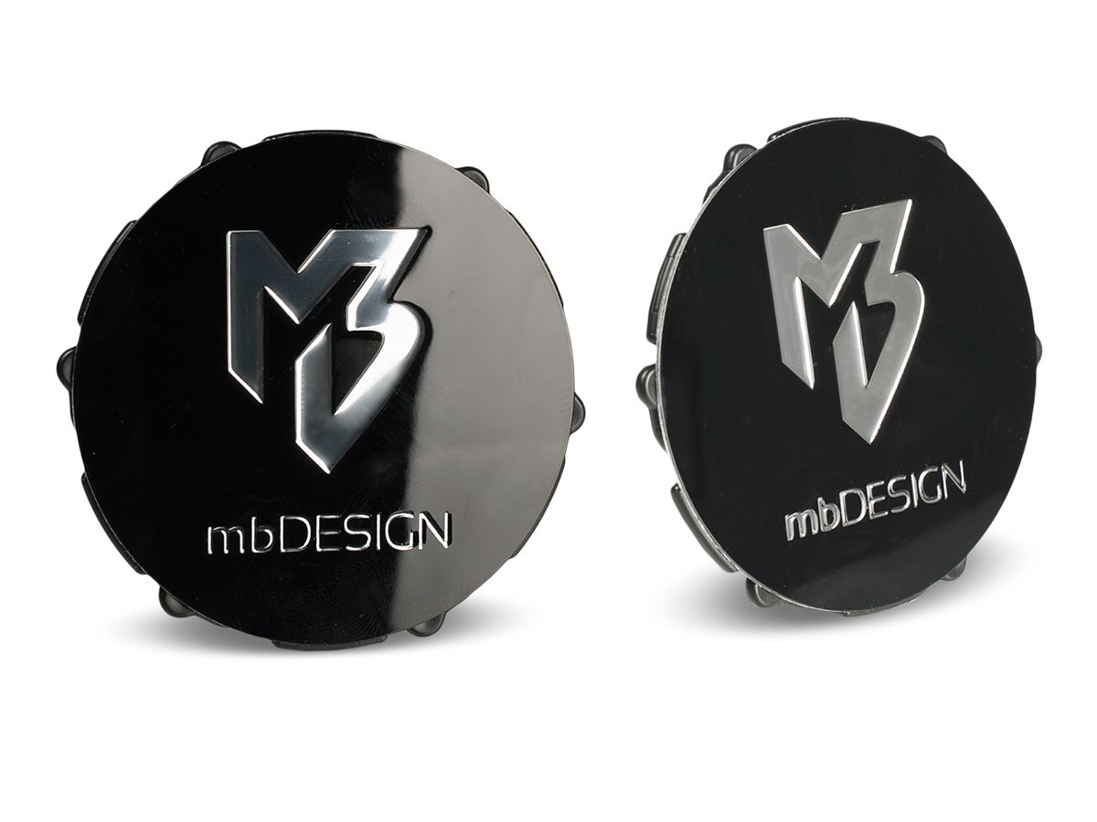 MB Nabendeckel 69,00mm - schwarz glanz Logo poliert