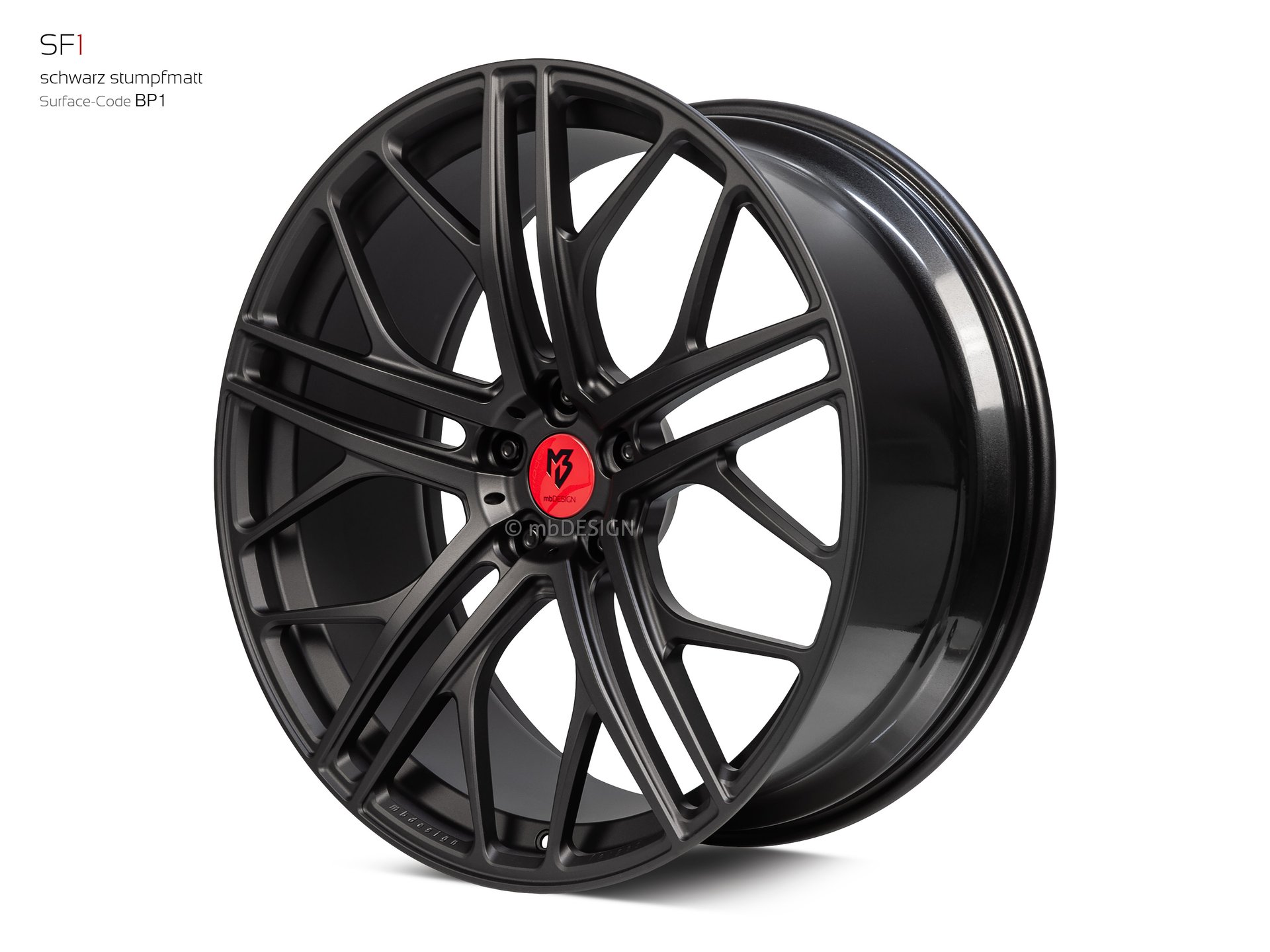 mbDESIGN SF1 forged wheel 10x24 konkaves Design in black flat matt – view 2 Links