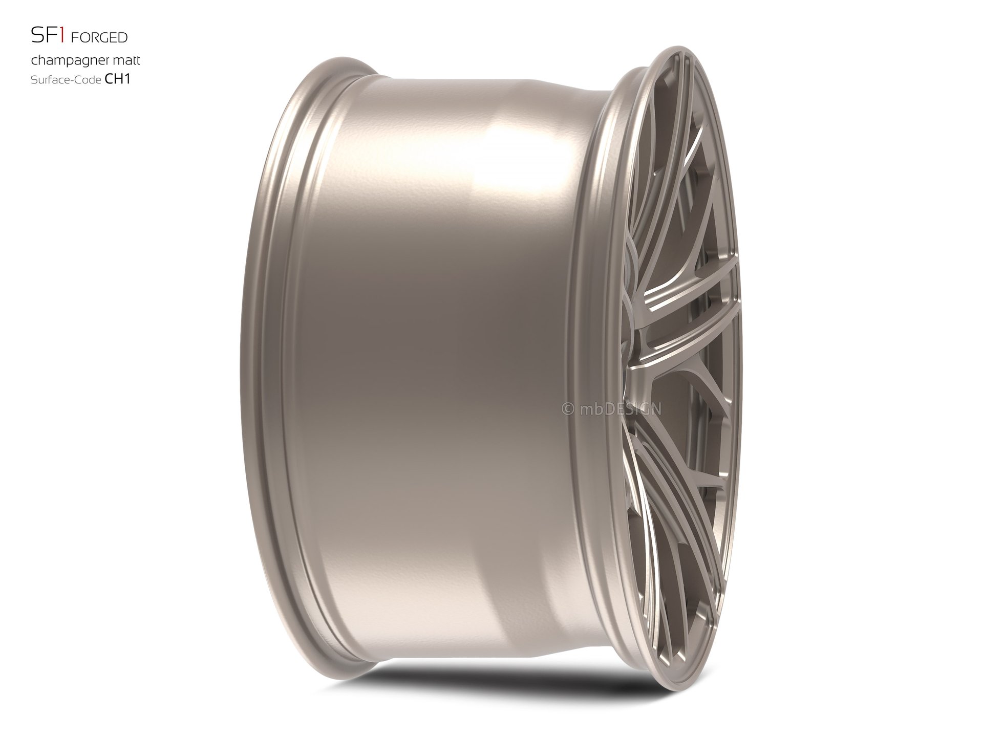 mbDESIGN SF1 forged wheel 10,5x21 stark konkaves Design (DC) in champagne matt – view 4