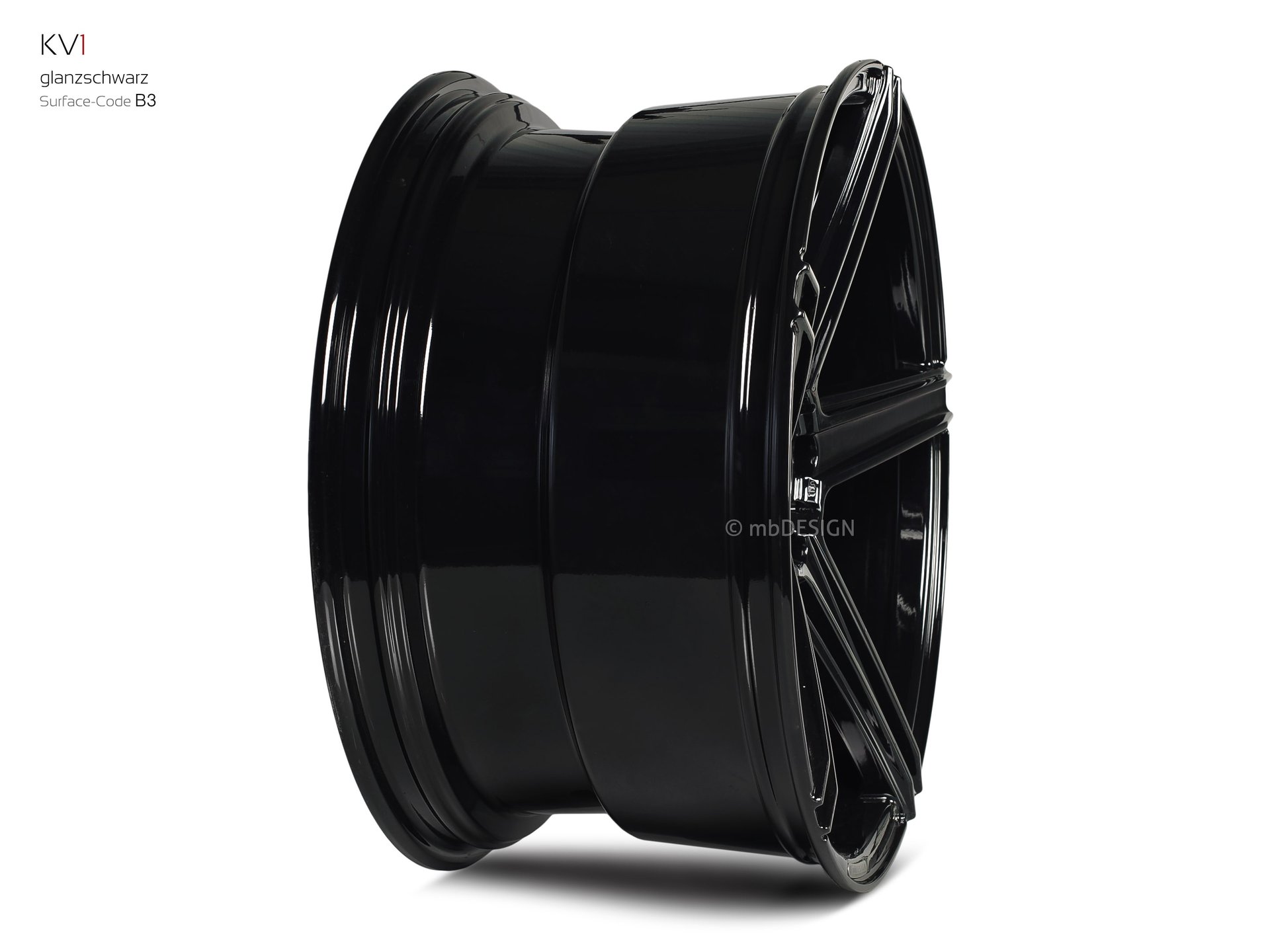 mbDESIGN KV1 forged wheel 10,5x20 stark konkaves Design (DC) in gloss black – view 4