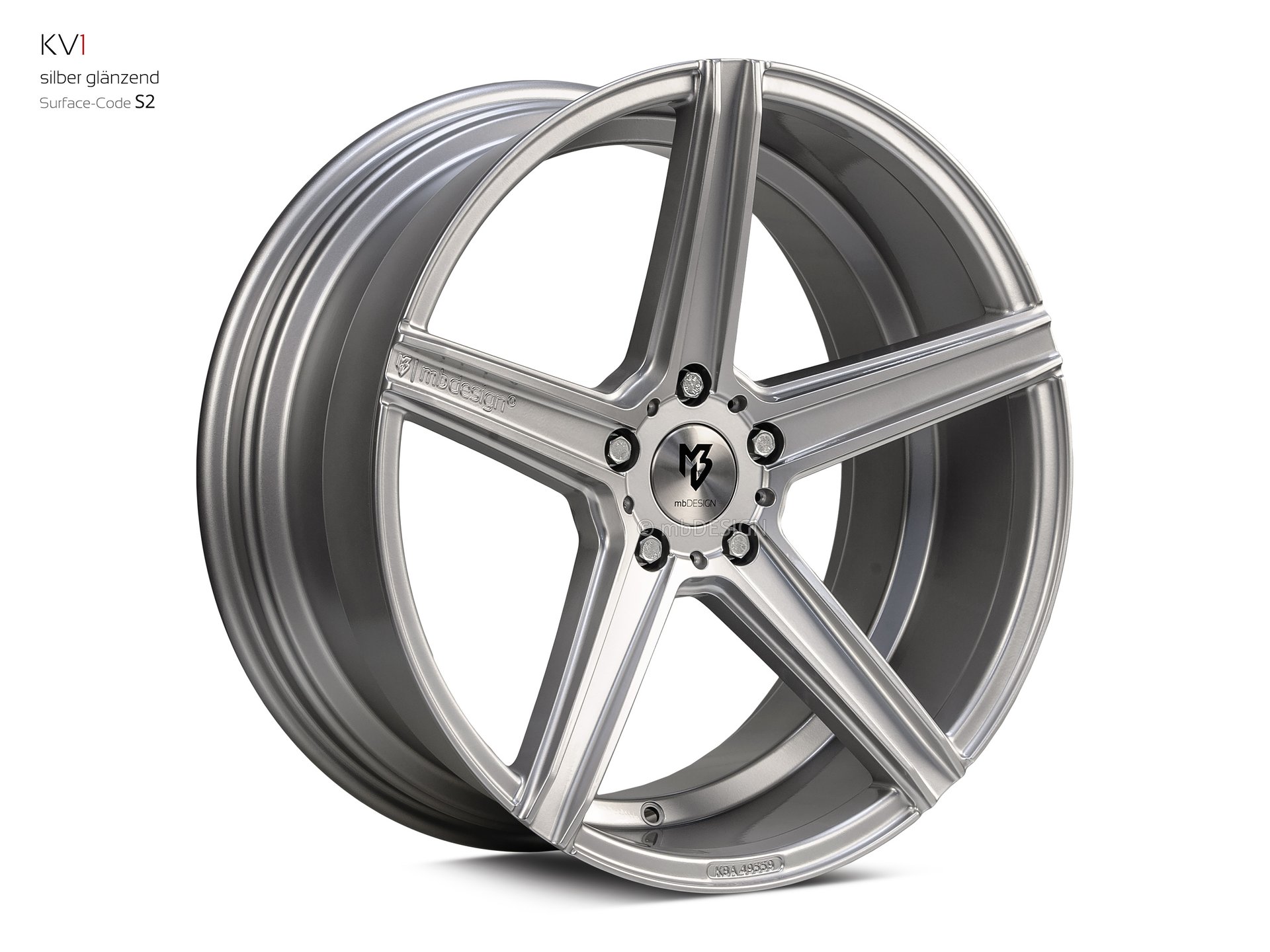 mbDESIGN KV1 forged wheel 9x20 stark konkaves Design (DC) in silver gloss – view 2