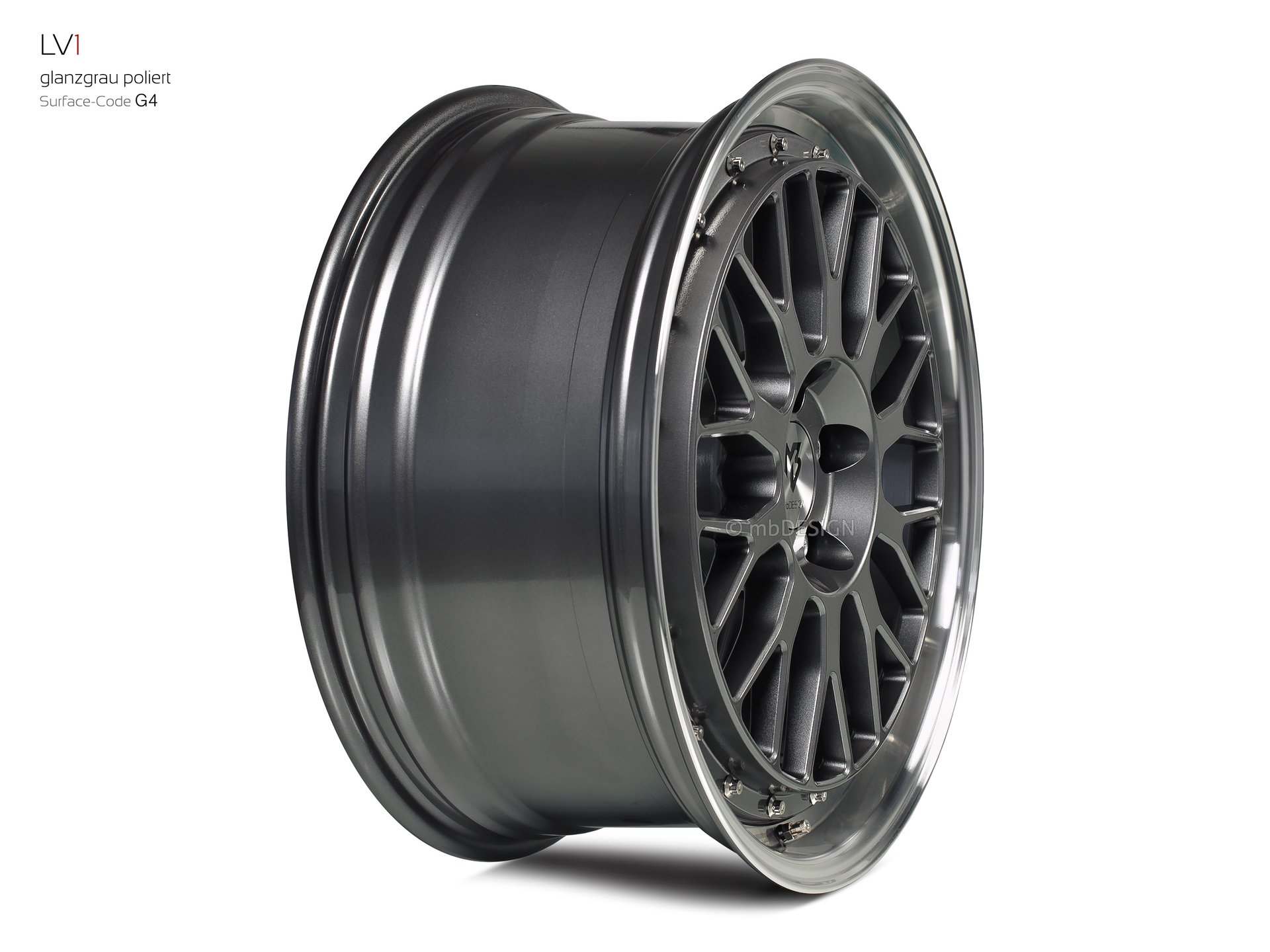 mbDESIGN LV1 forged wheel 8,5x19 in gloss grey polished – view 3