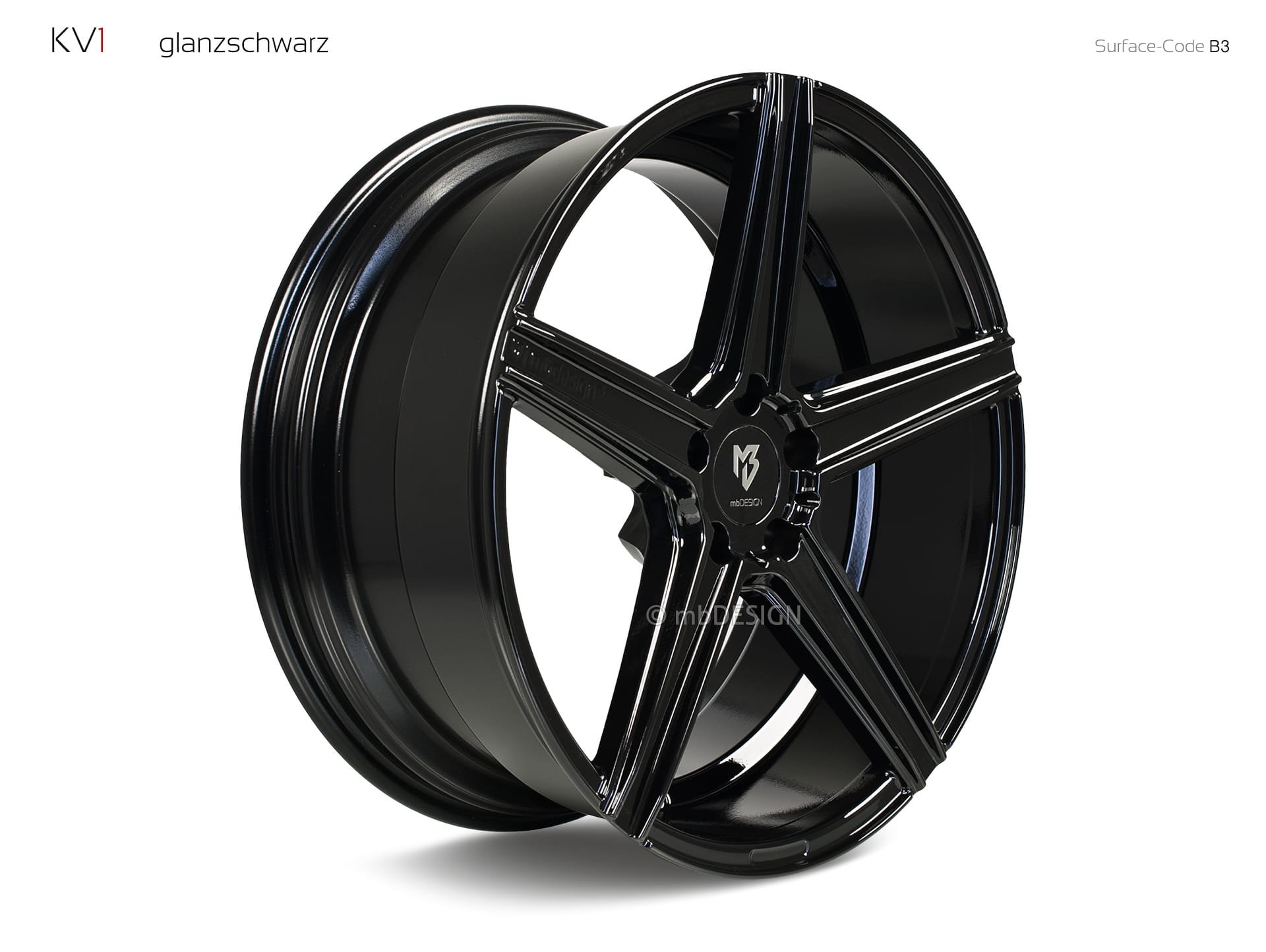 mbDESIGN KV1 forged wheel 9x20 konkaves Design in gloss black – view 2